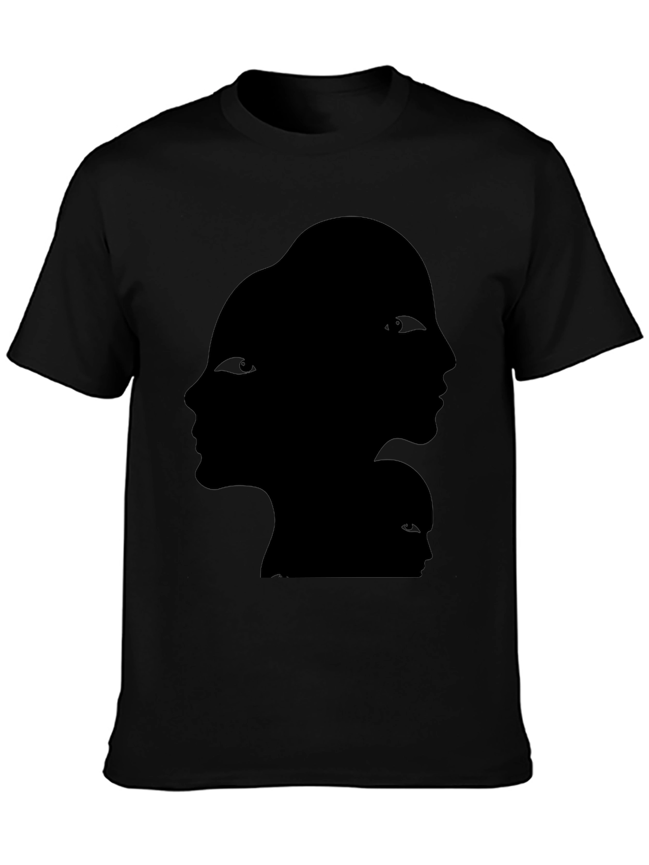 Abstract Faces Graphic Black T-Shirt