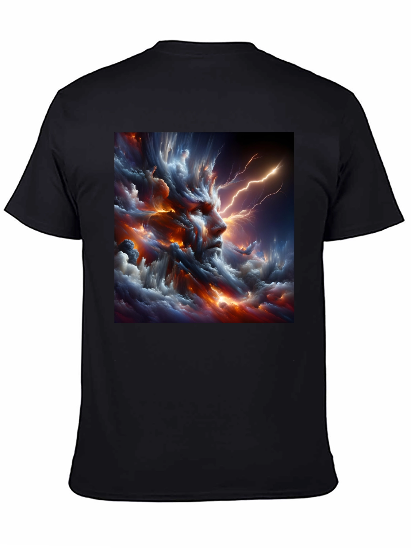 Storm God Graphic Print Black T-Shirt