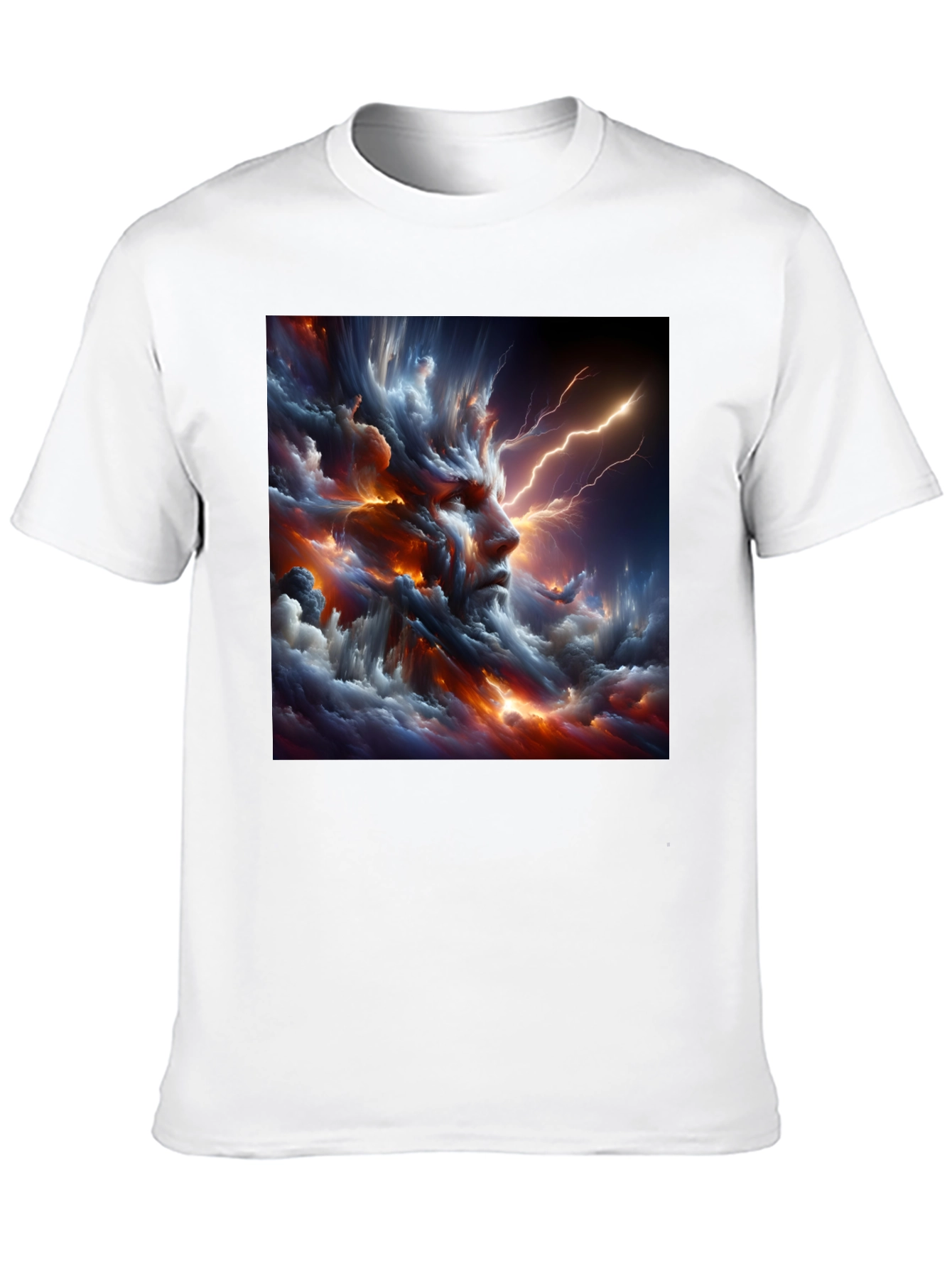 Storm God Graphic Print Black T-Shirt