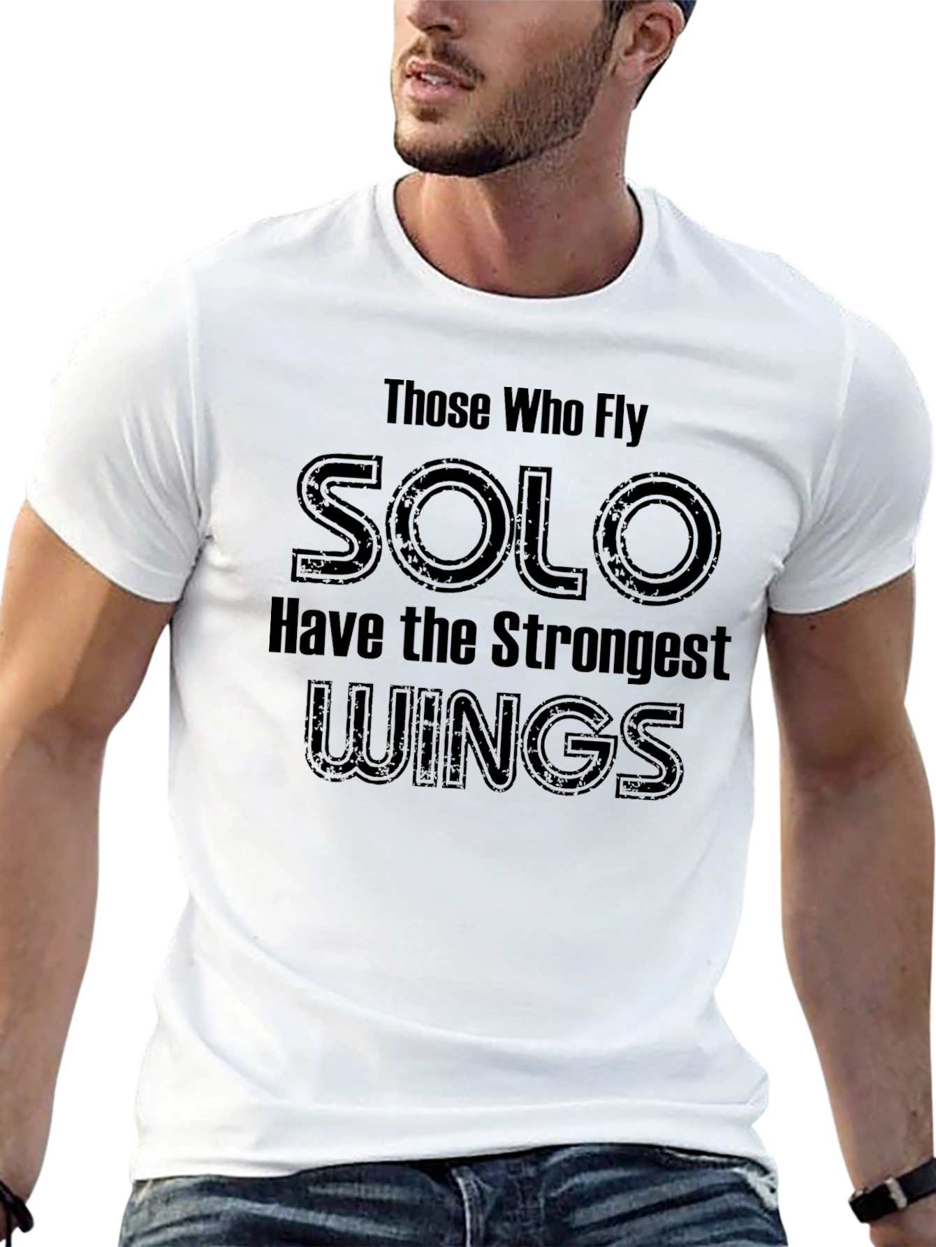 Solo Wings Black T-Shirt - Motivational Graphic Tee