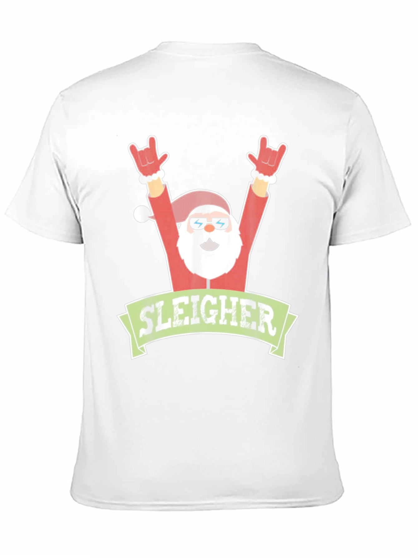 Sleigher Rock Santa Christmas Graphic Tee