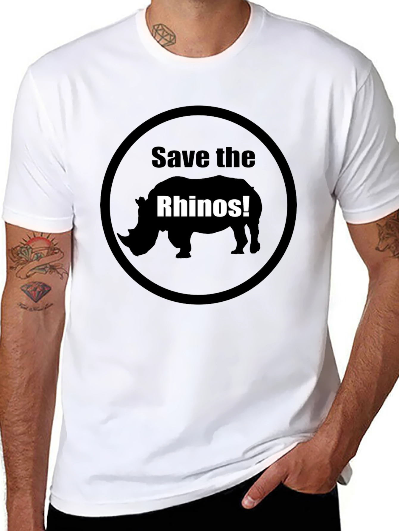 Save the Rhinos Graphic Tee - Black