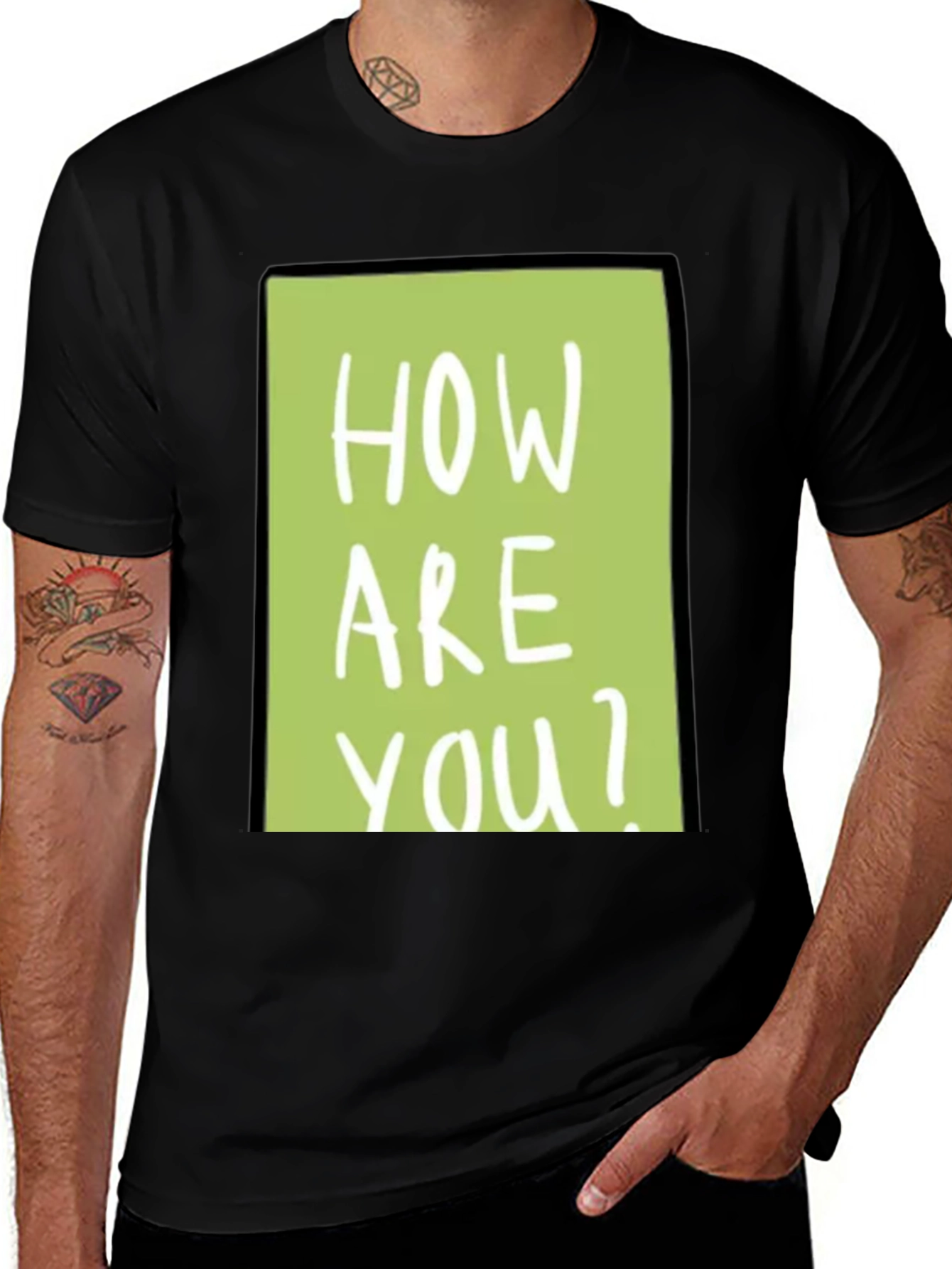 How Are You? Graphic Tee - Trendy Black T-Shirt