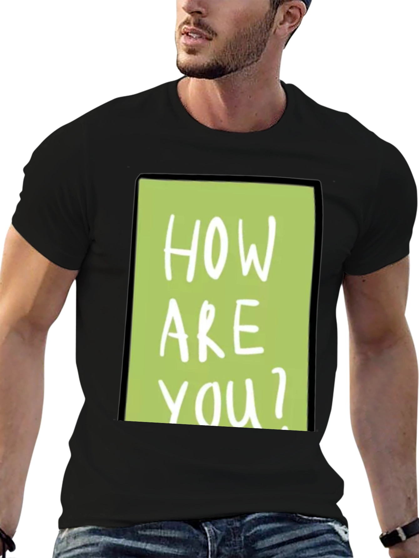 How Are You? Graphic Tee - Trendy Black T-Shirt