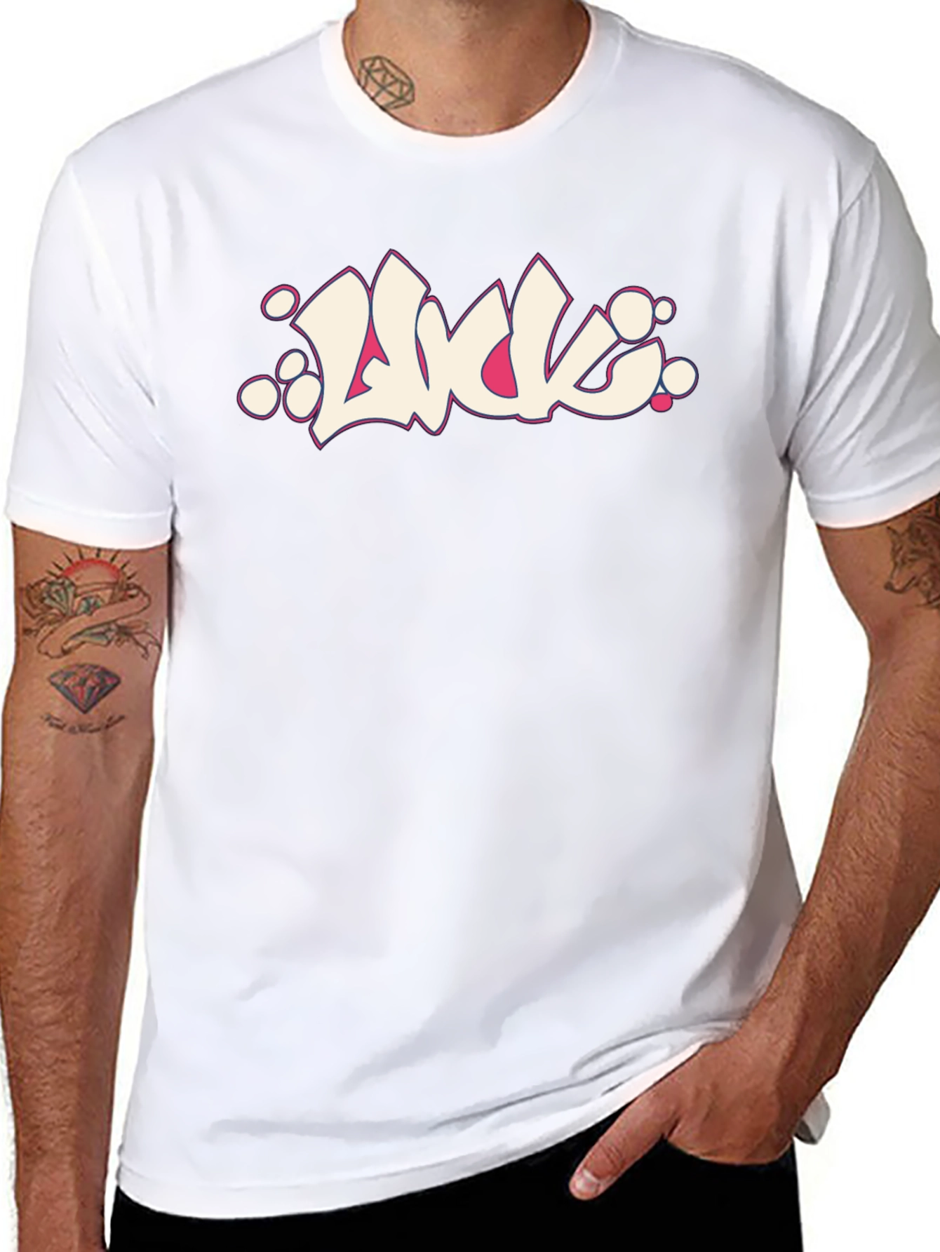 Black Graphic Tee - Luck Graffiti Style