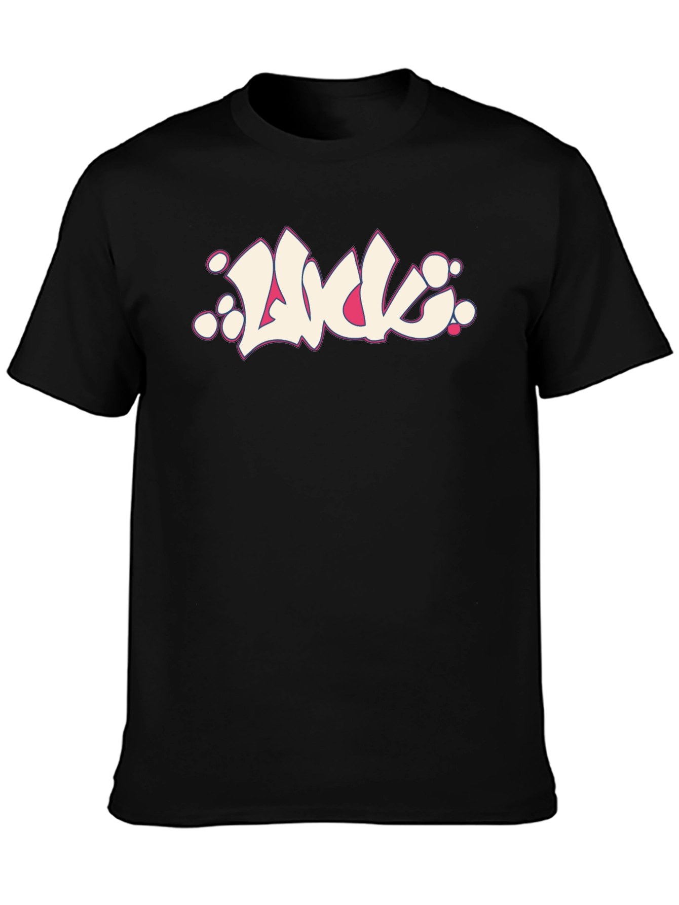 Black Graphic Tee - Luck Graffiti Style