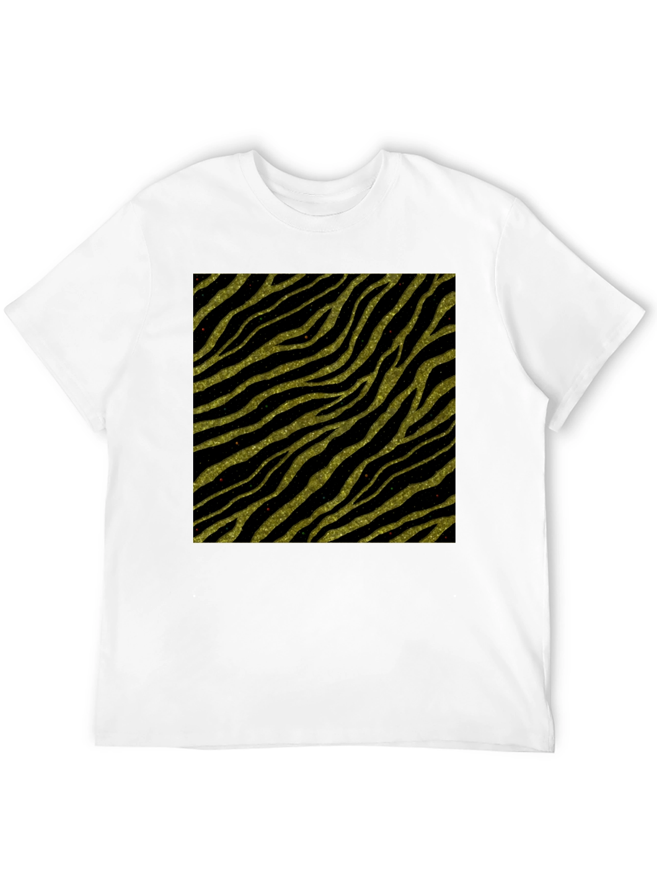 Zebra Stripe T-Shirt - Gold Glitter Animal Print Tee