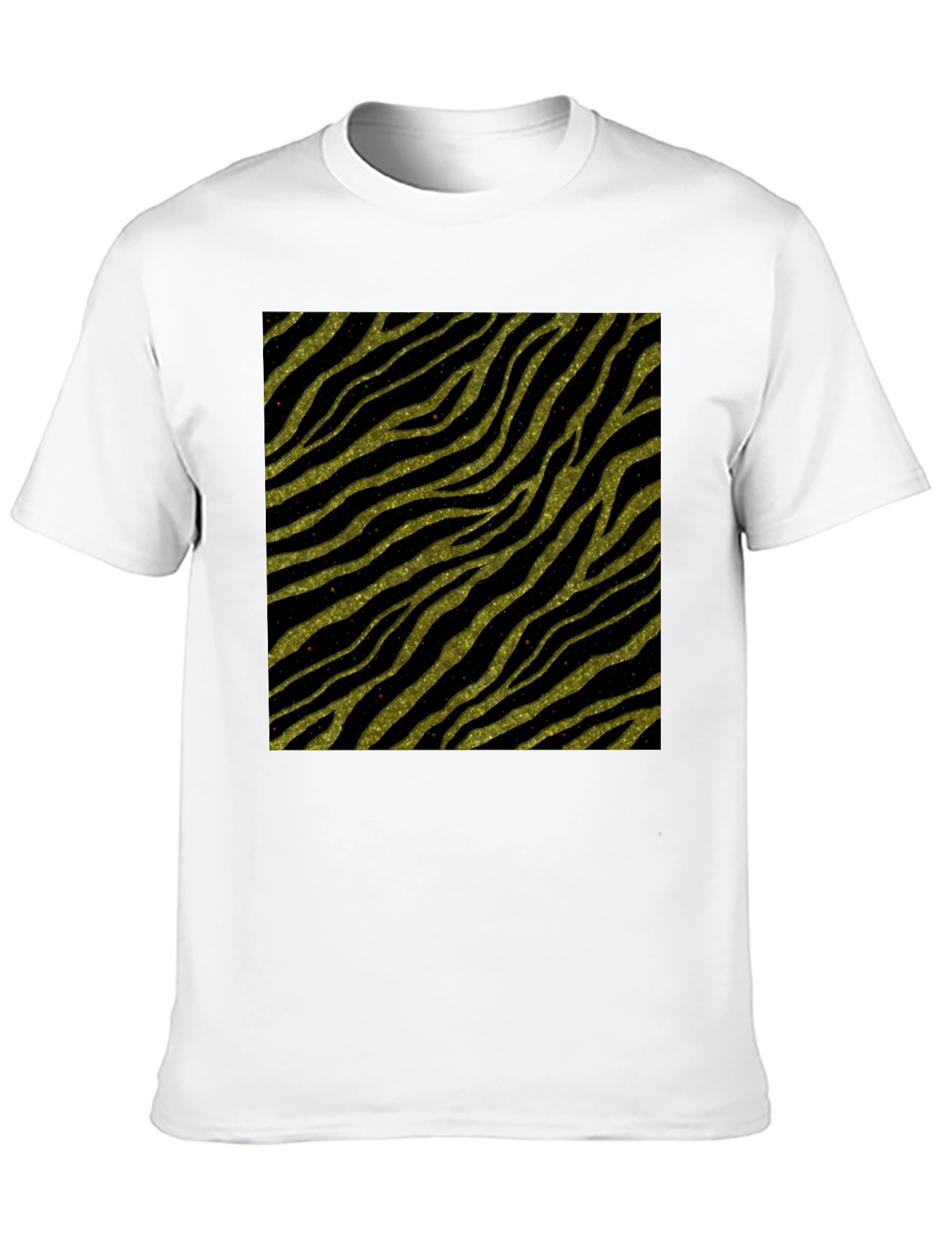 Zebra Stripe T-Shirt - Gold Glitter Animal Print Tee