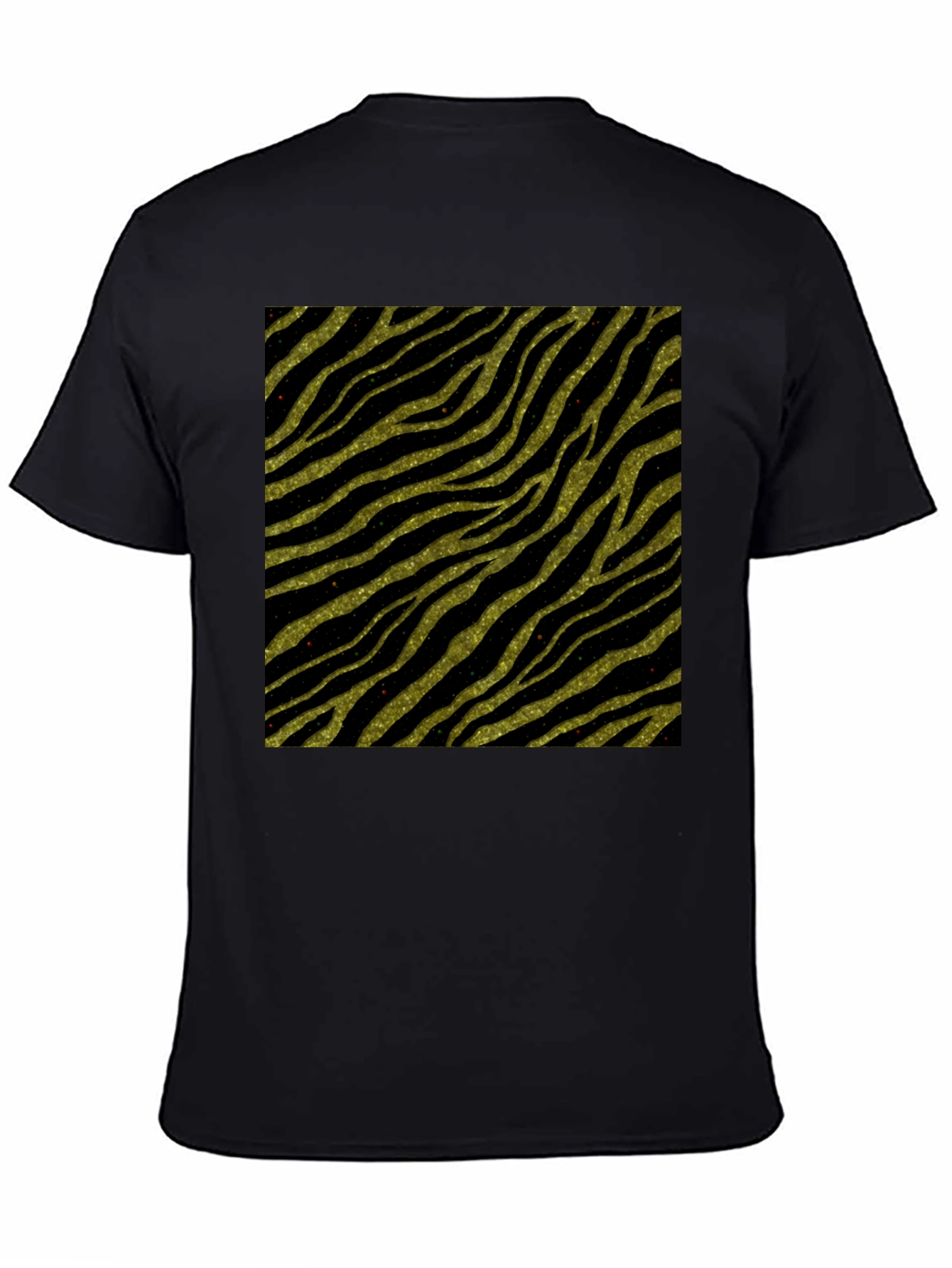 Zebra Stripe T-Shirt - Gold Glitter Animal Print Tee