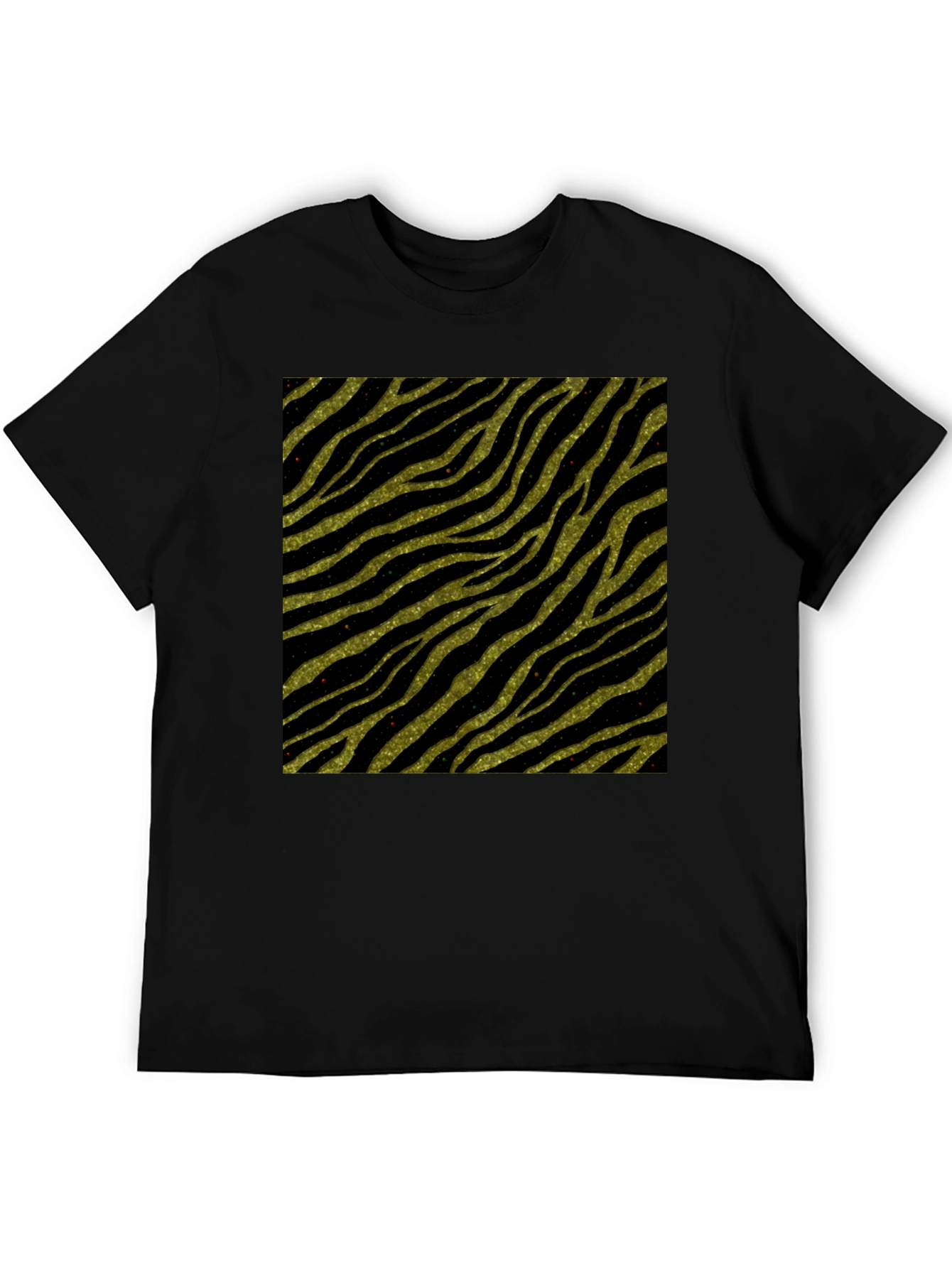 Zebra Stripe T-Shirt - Gold Glitter Animal Print Tee