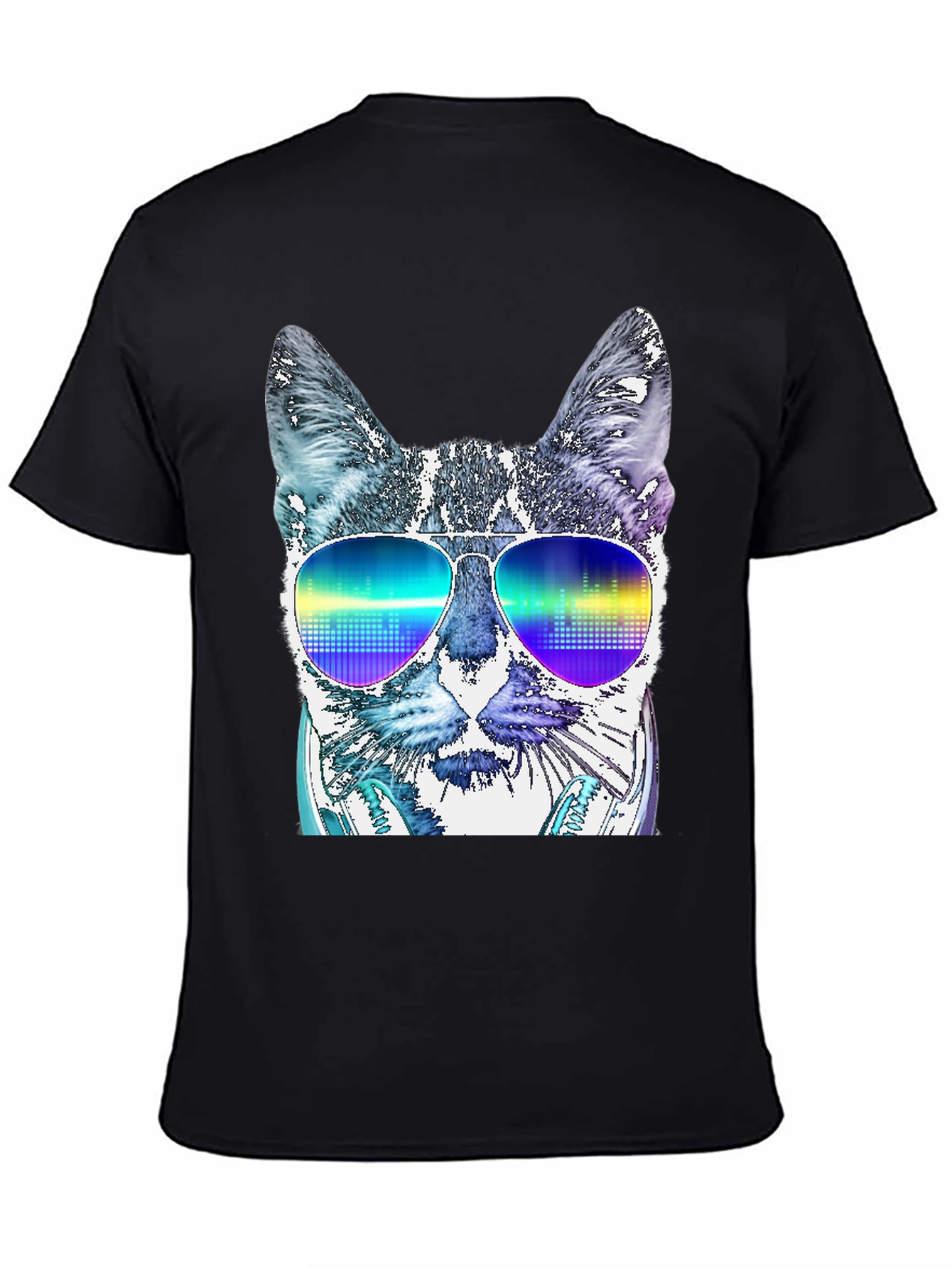 Cool Cat DJ T-Shirt - Mens Black Graphic Tee