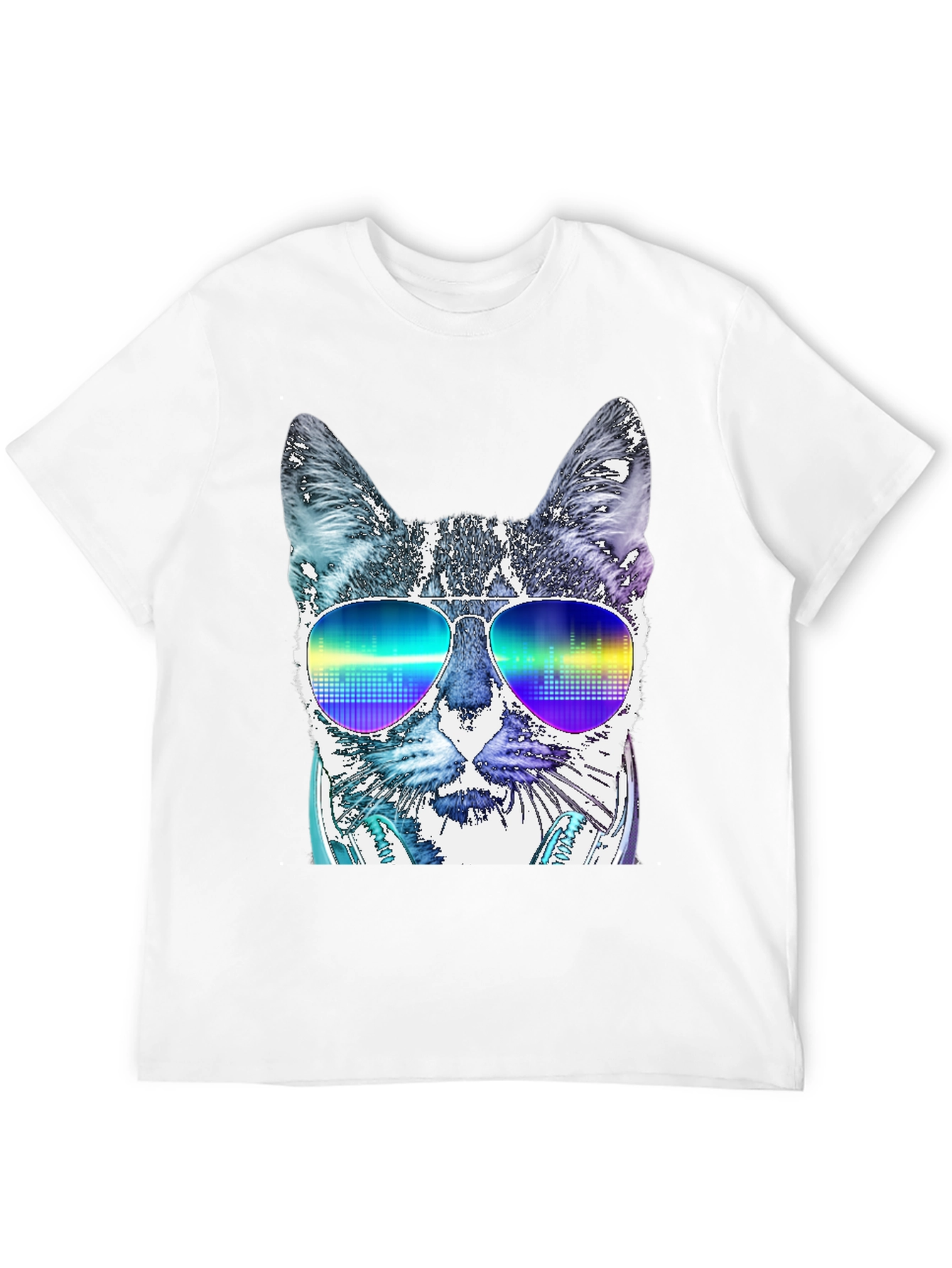 Cool Cat DJ T-Shirt - Mens Black Graphic Tee