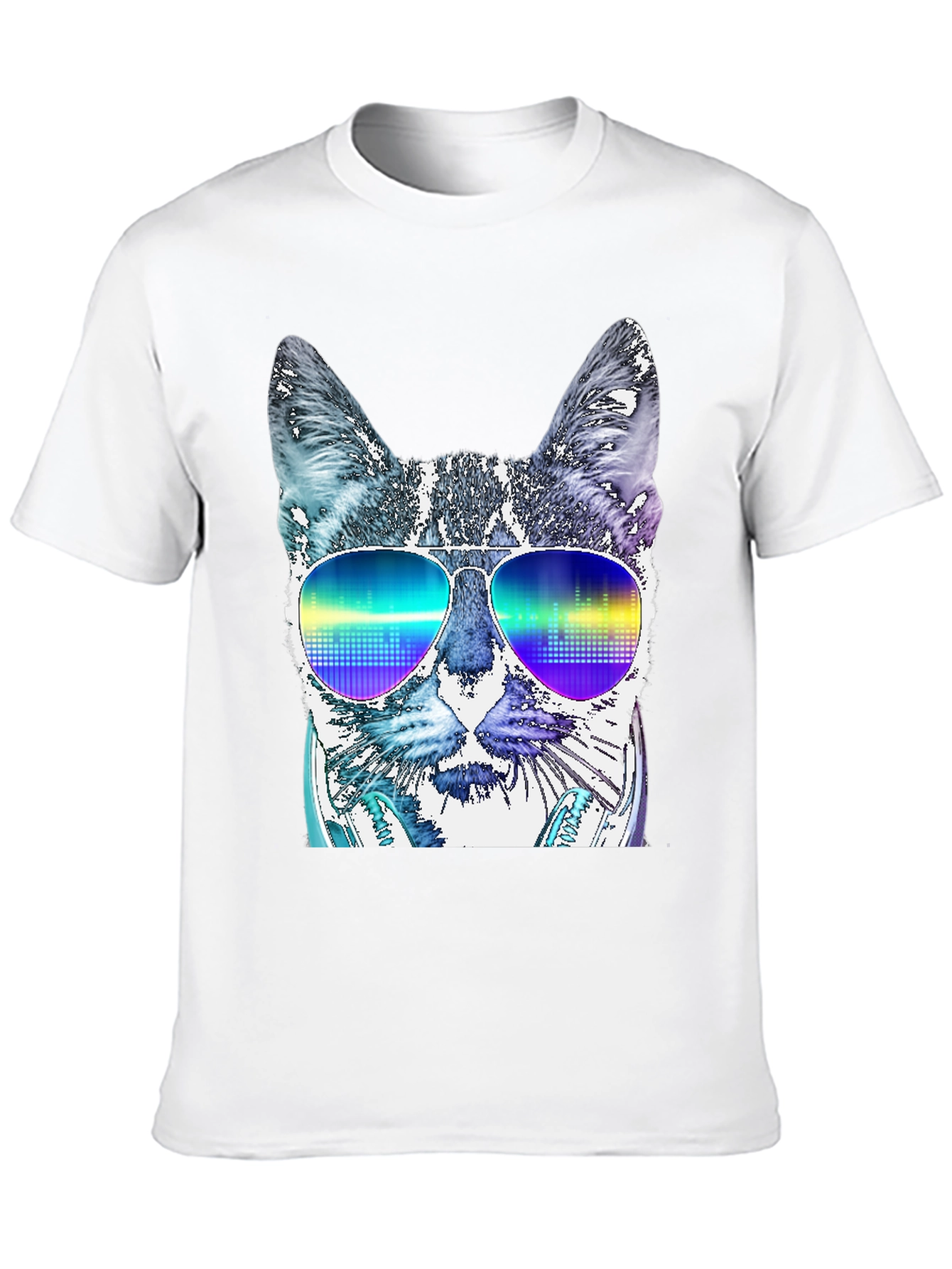 Cool Cat DJ T-Shirt - Mens Black Graphic Tee