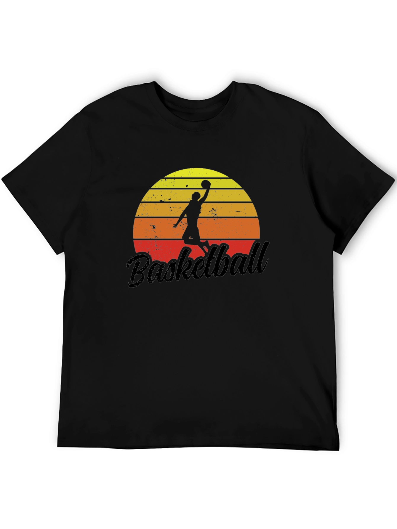 Retro Basketball Sunset Graphic T-Shirt