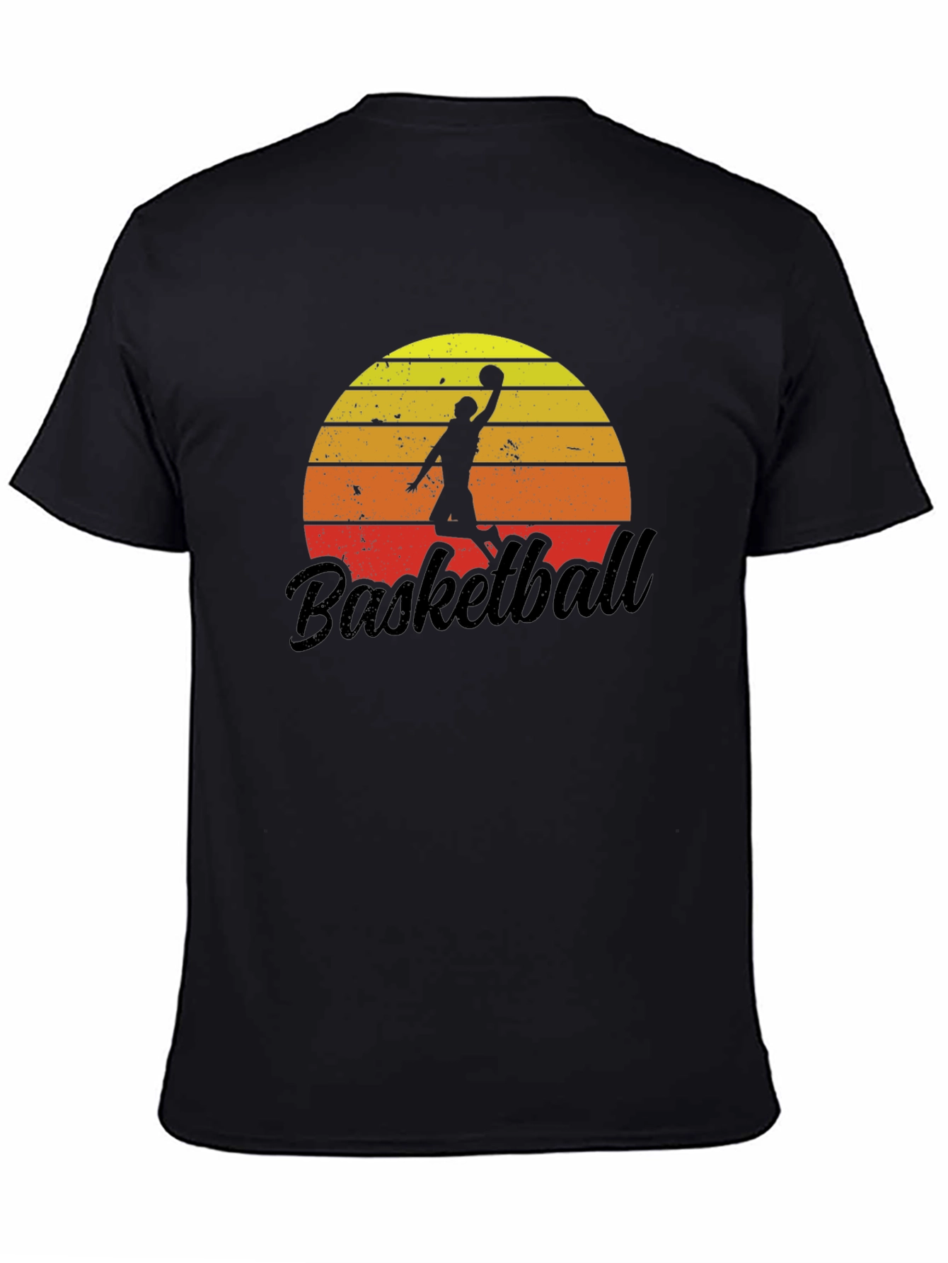 Retro Basketball Sunset Graphic T-Shirt