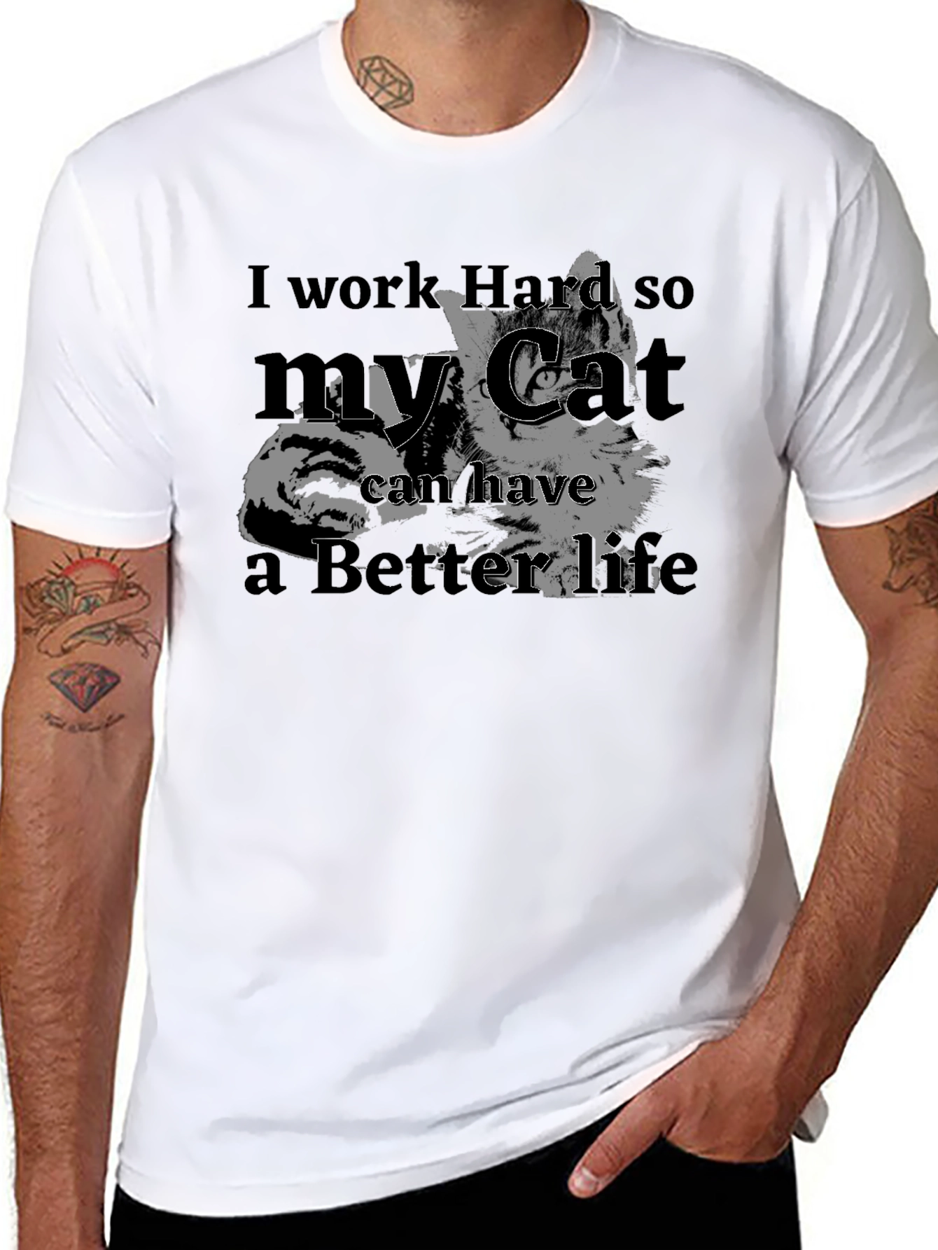 I Work Hard for My Cat T-Shirt