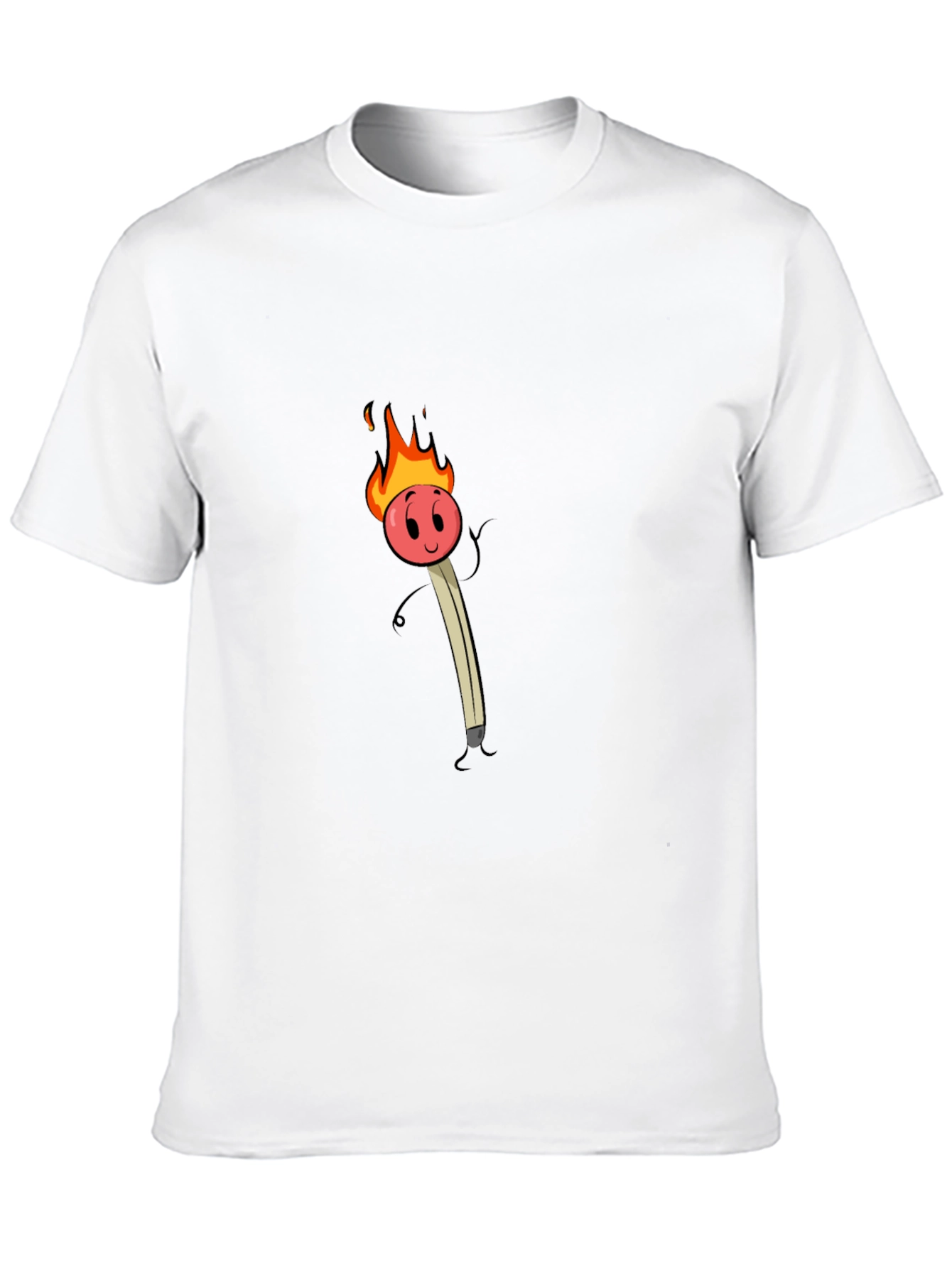 Funny Cartoon Matchstick Graphic T-Shirt