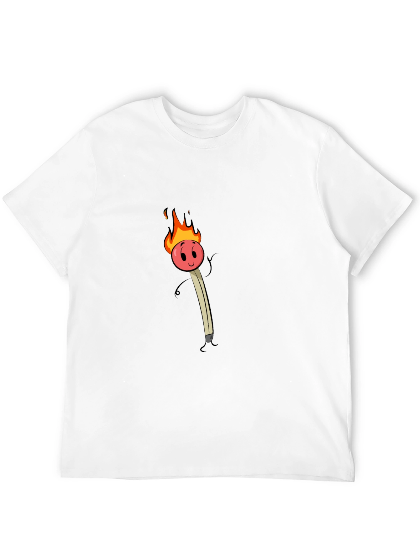 Funny Cartoon Matchstick Graphic T-Shirt