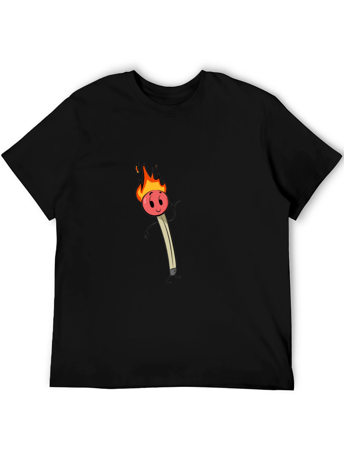 Funny Cartoon Matchstick Graphic T-Shirt