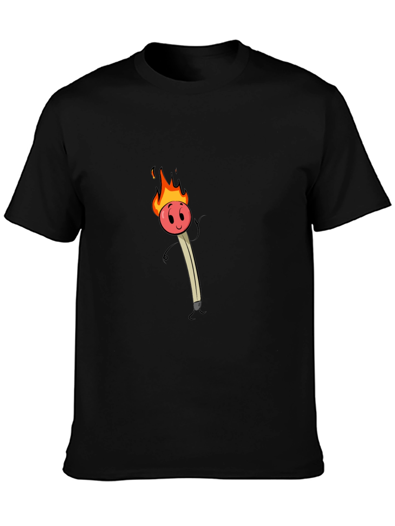 Funny Cartoon Matchstick Graphic T-Shirt