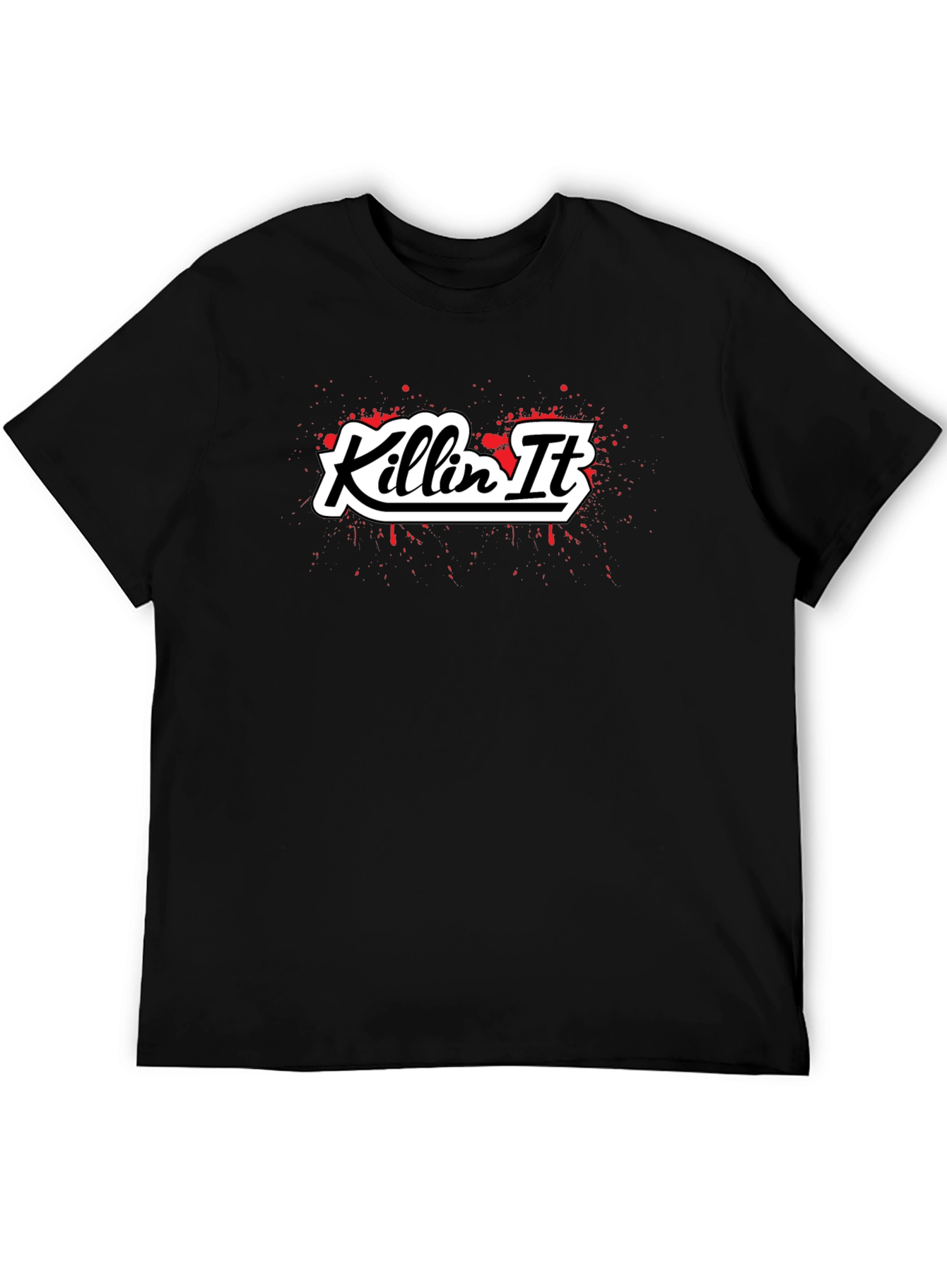 Killin It Graphic Tee - Black Cotton Blend T-Shirt
