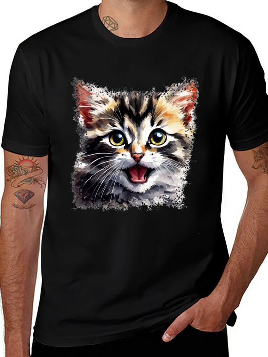 Cute Cat Graphic Tee - Unisex Black T-Shirt