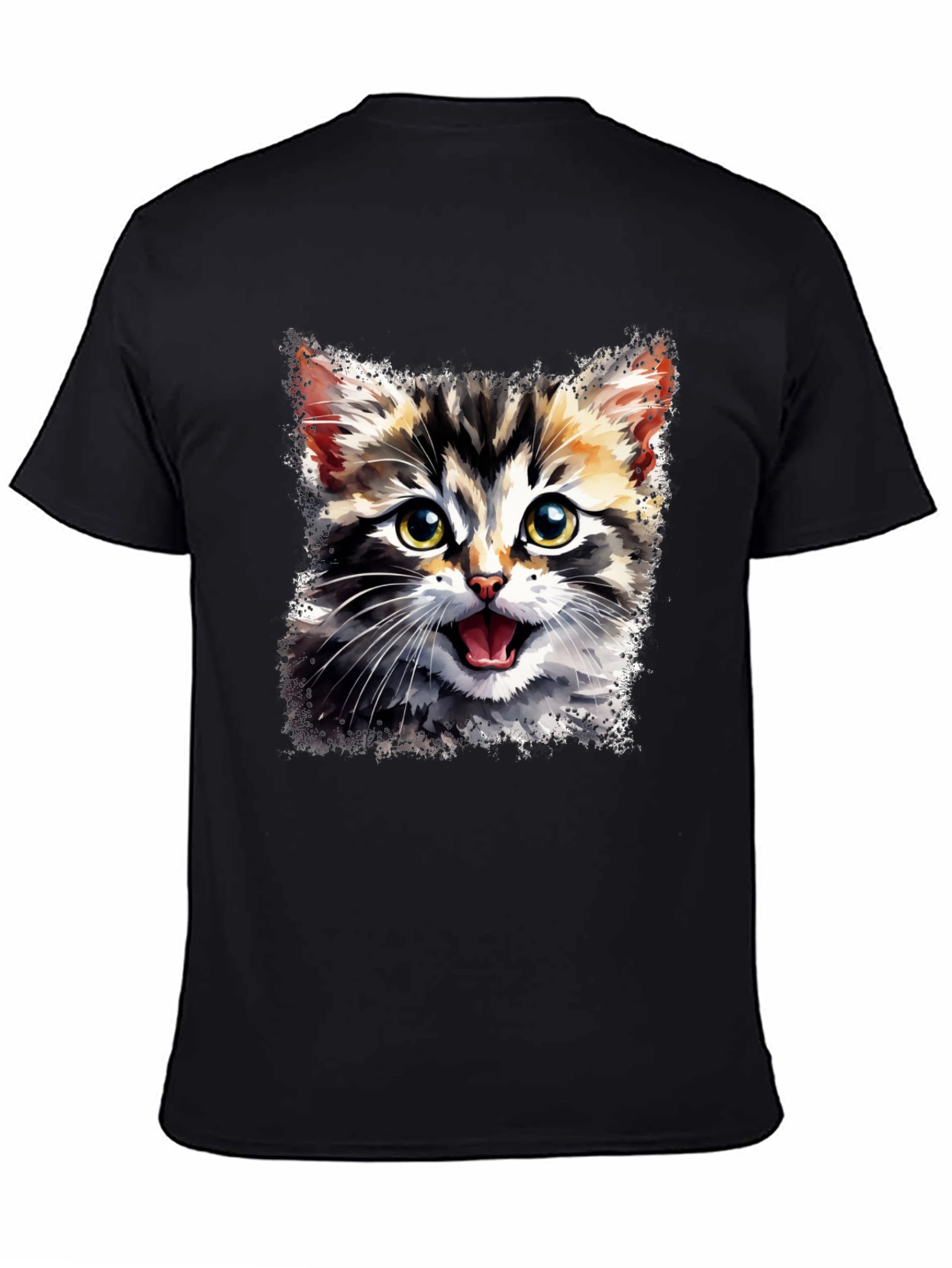 Cute Cat Graphic Tee - Unisex Black T-Shirt