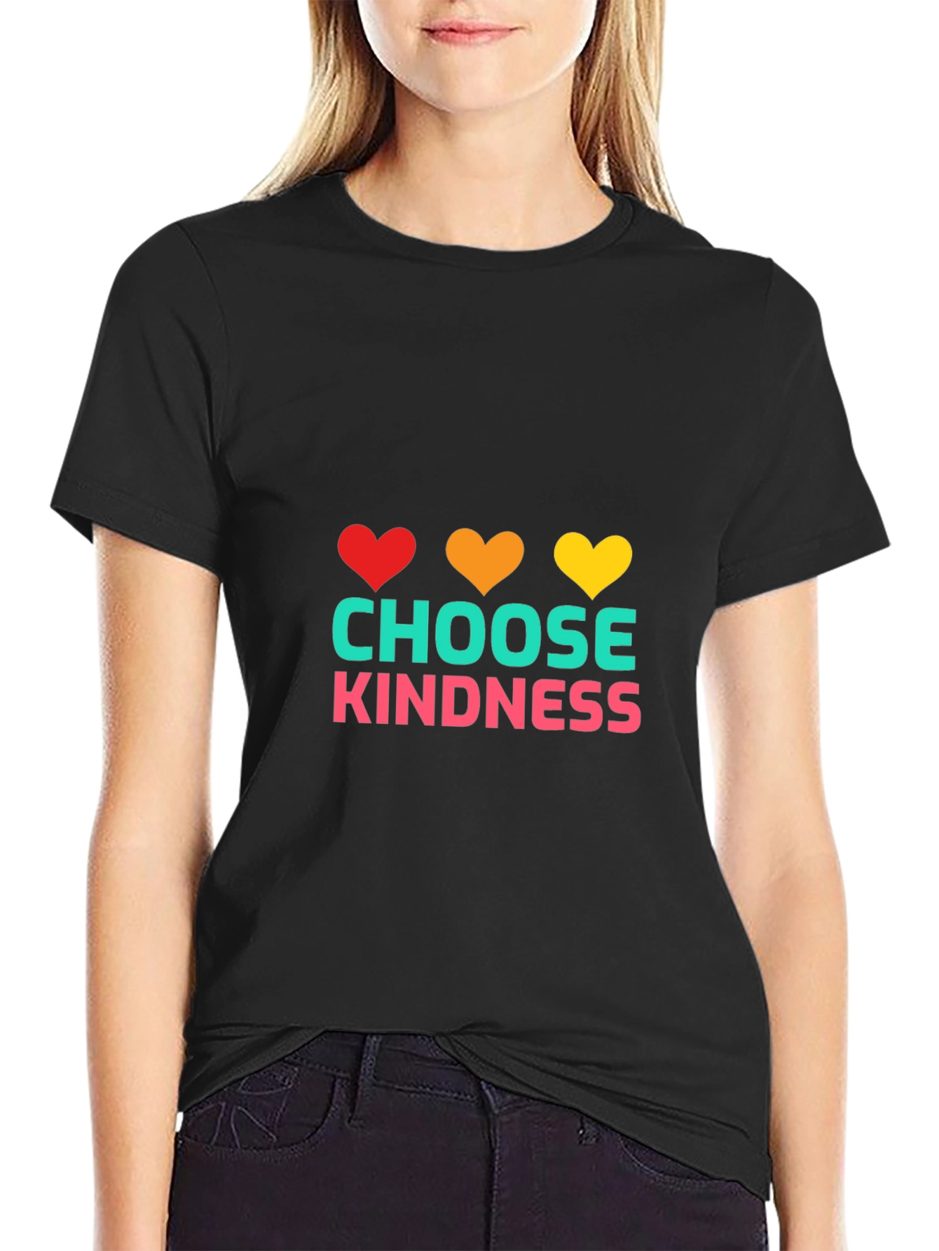 Choose Kindness Graphic Tee - Black Cotton T-Shirt
