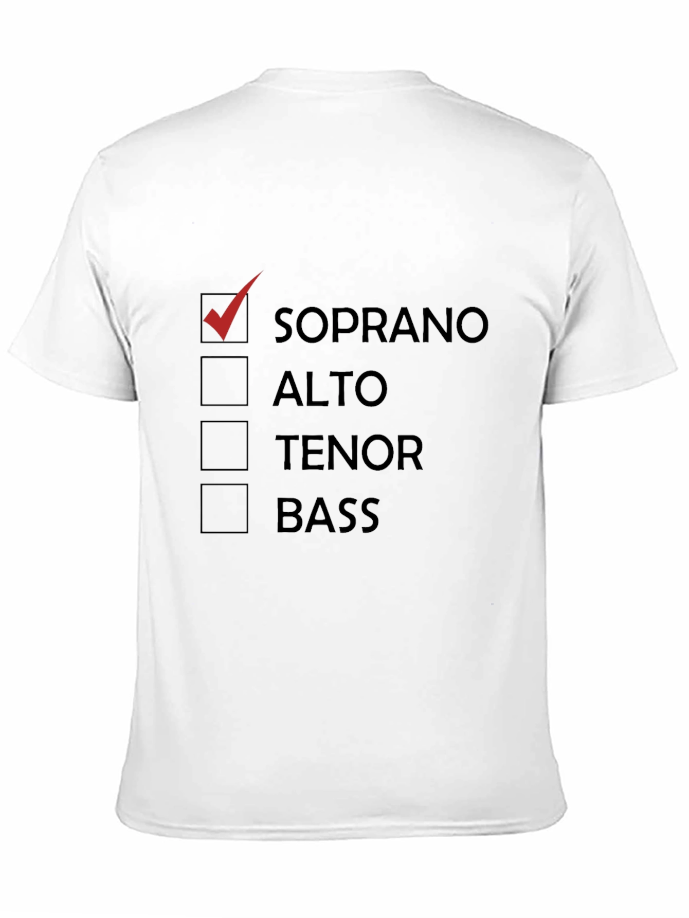 Soprano Music T-Shirt - Vocal Range Choice!