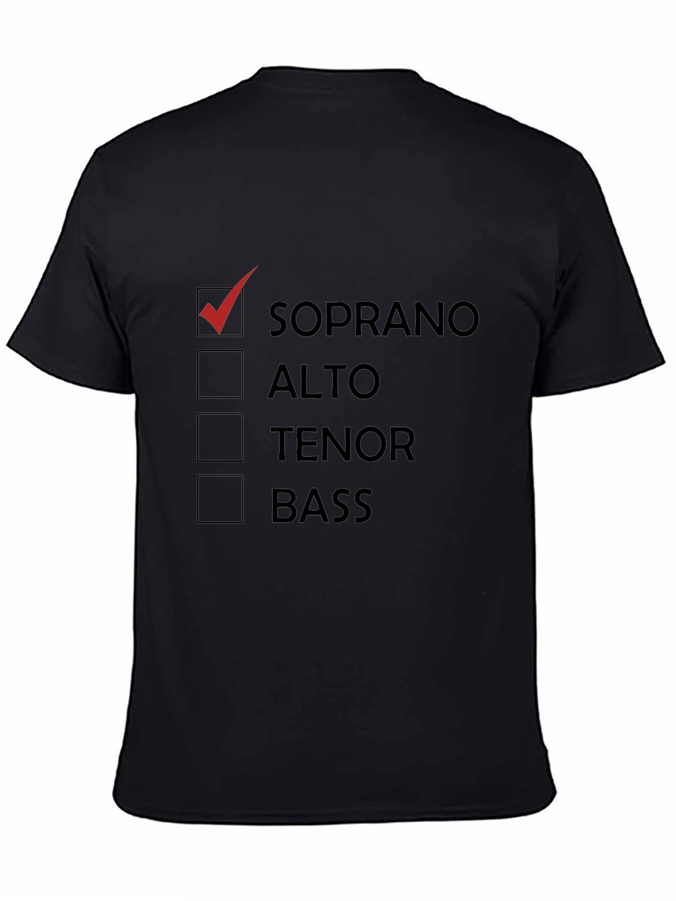 Soprano Music T-Shirt - Vocal Range Choice!