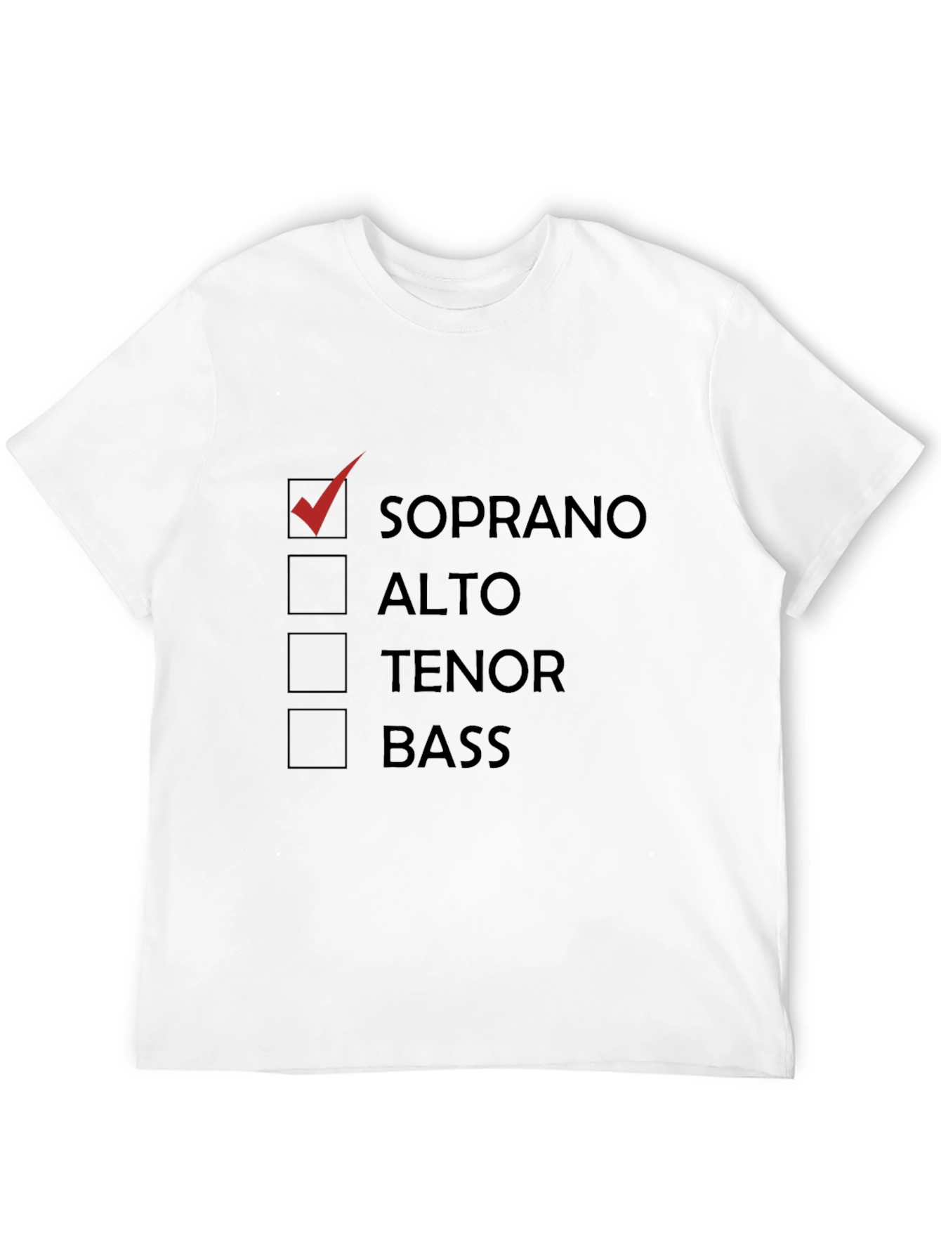 Soprano Music T-Shirt - Vocal Range Choice!