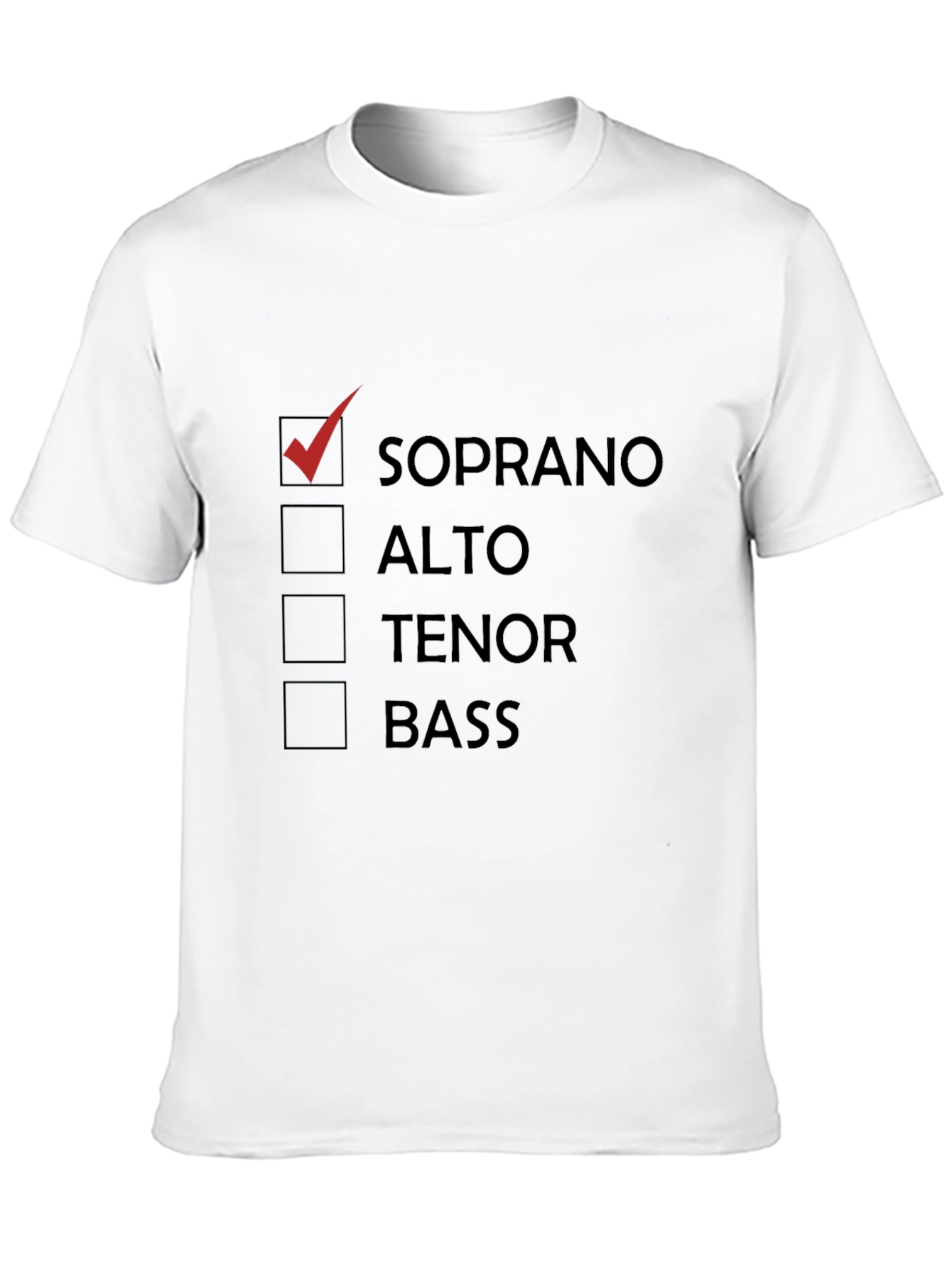 Soprano Music T-Shirt - Vocal Range Choice!