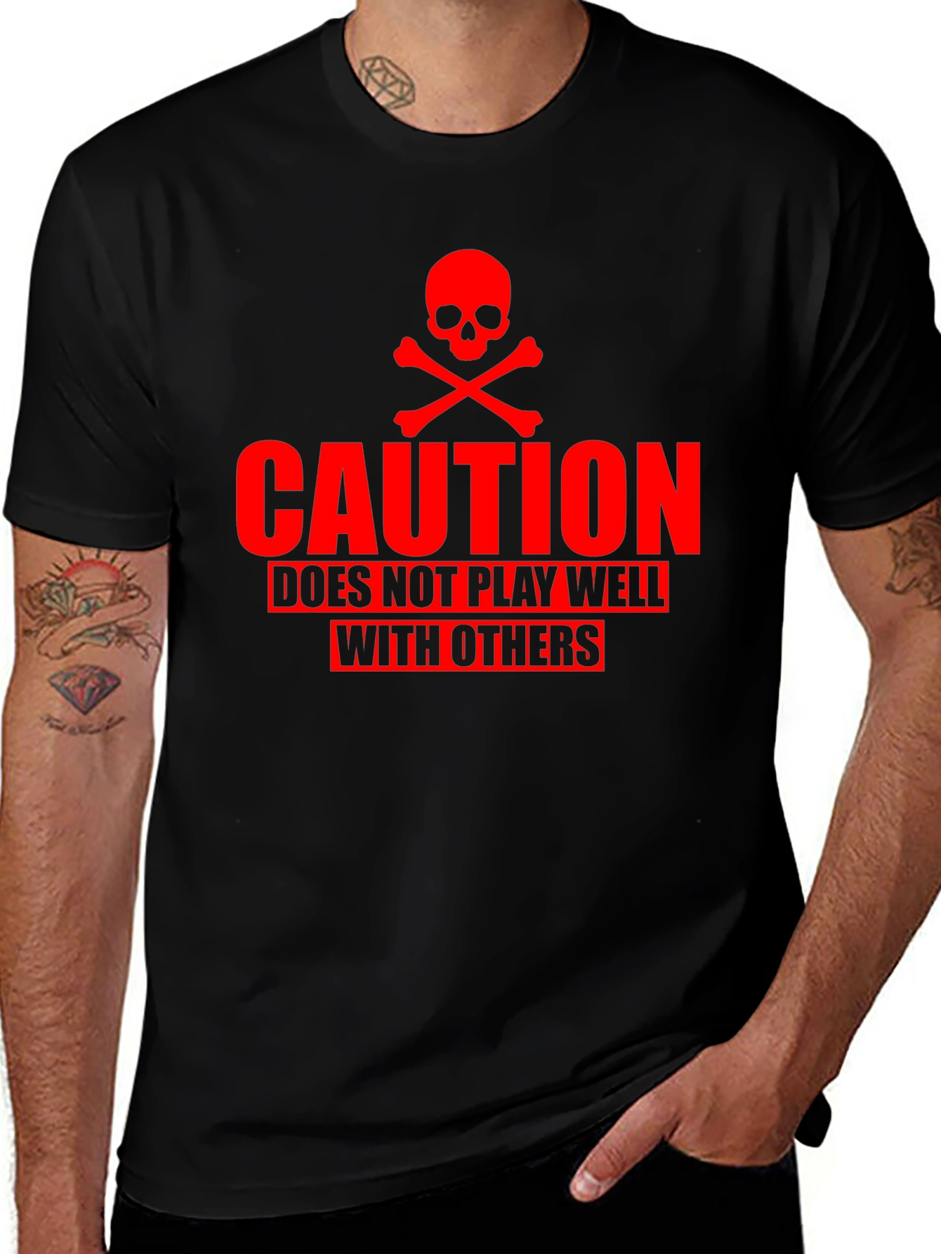 Caution T-Shirt - Does Not Play Well With Others