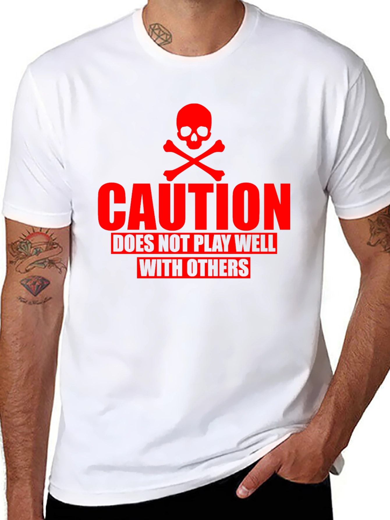 Caution T-Shirt - Does Not Play Well With Others