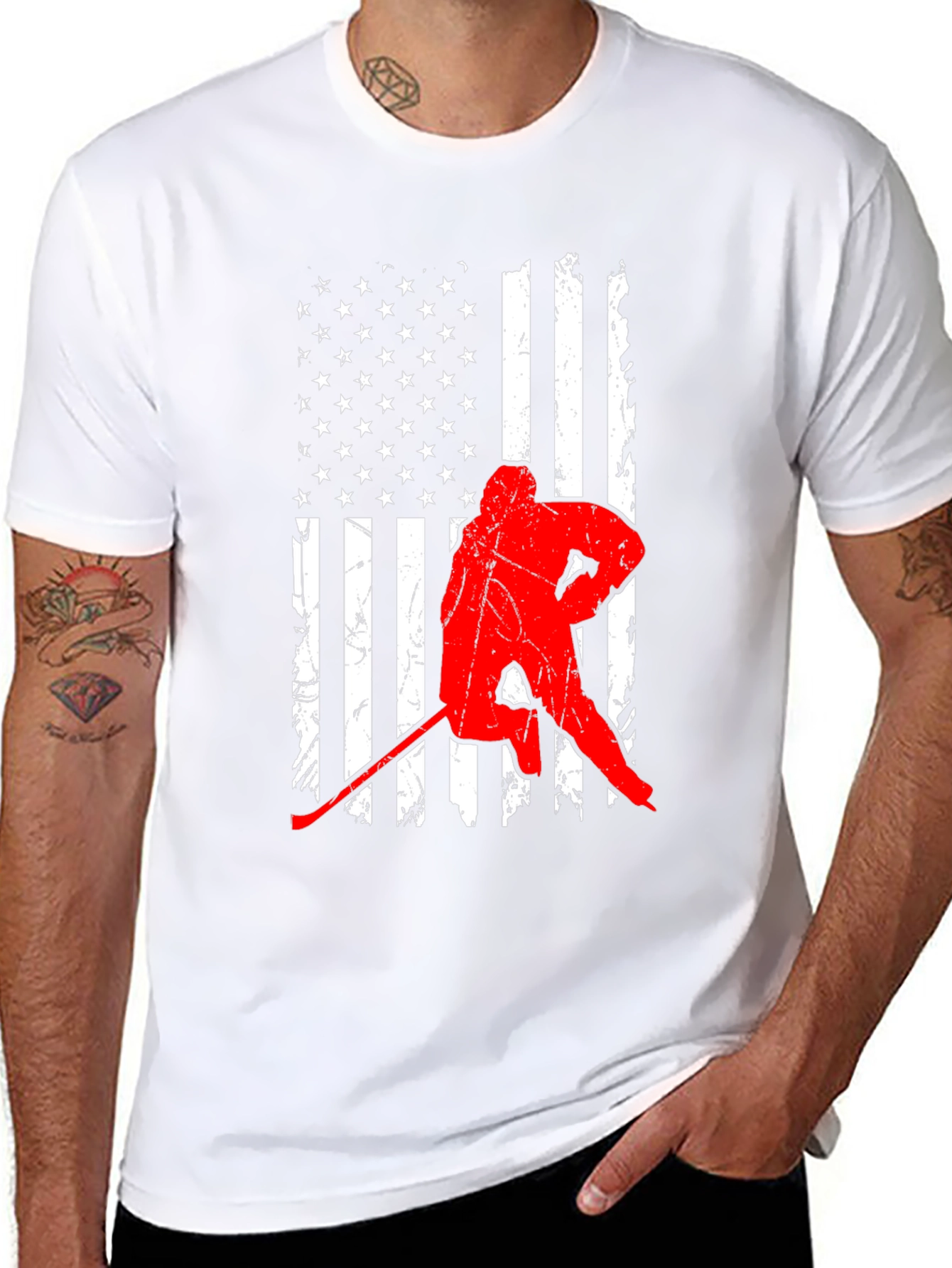 Hockey USA Flag Graphic Tee - Patriotic Sportswear