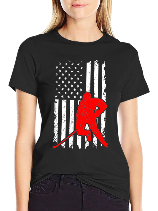 Hockey USA Flag Graphic Tee - Patriotic Sportswear
