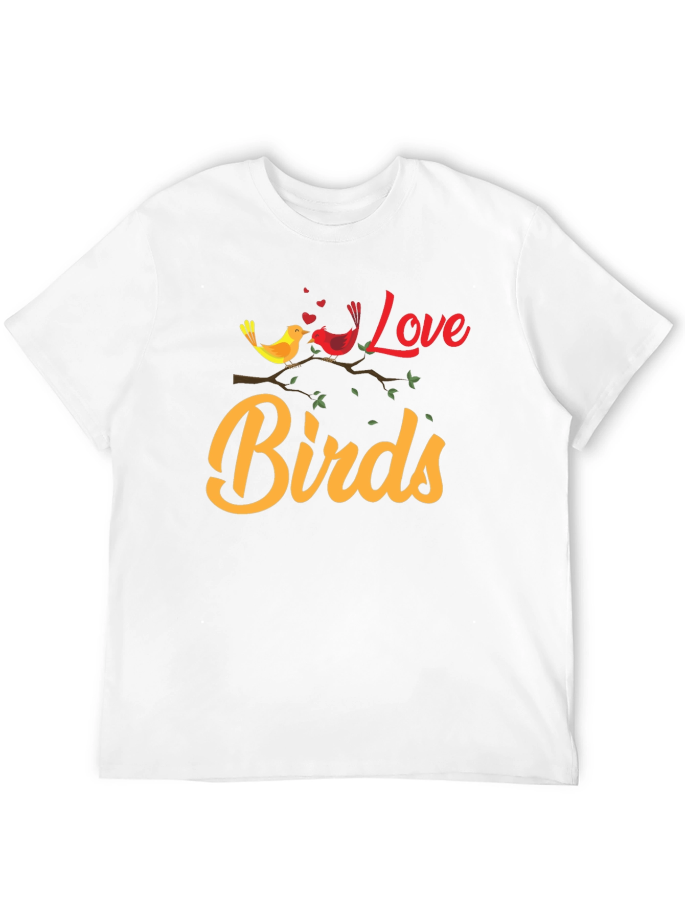 Love Birds Graphic Tee - Black Cotton T-Shirt