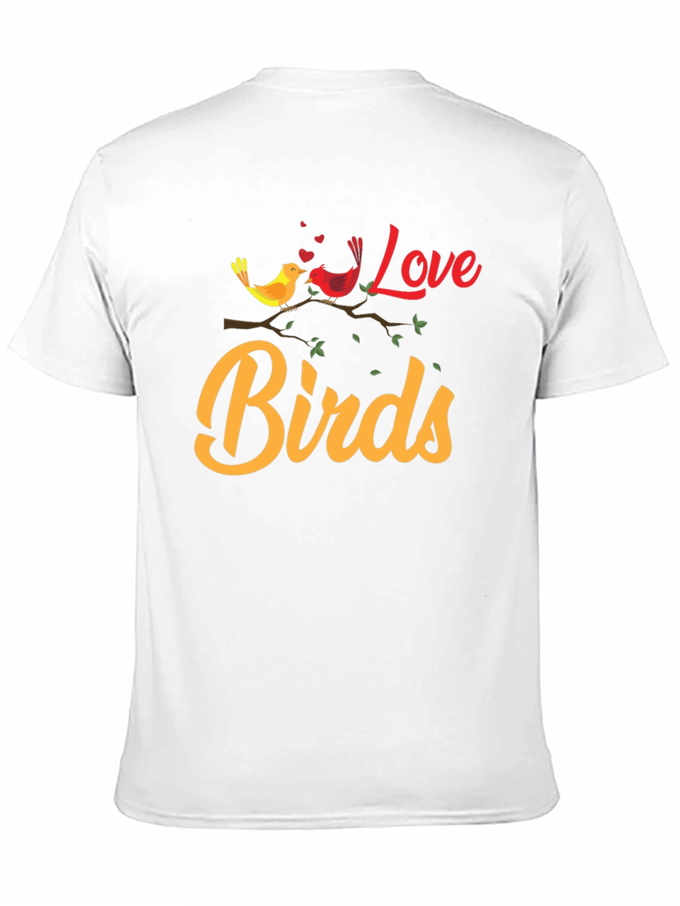 Love Birds Graphic Tee - Black Cotton T-Shirt
