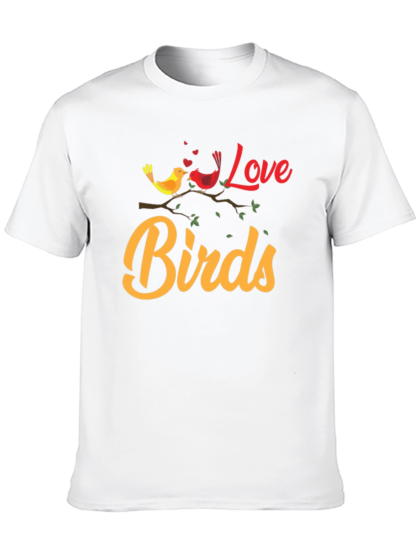 Love Birds Graphic Tee - Black Cotton T-Shirt