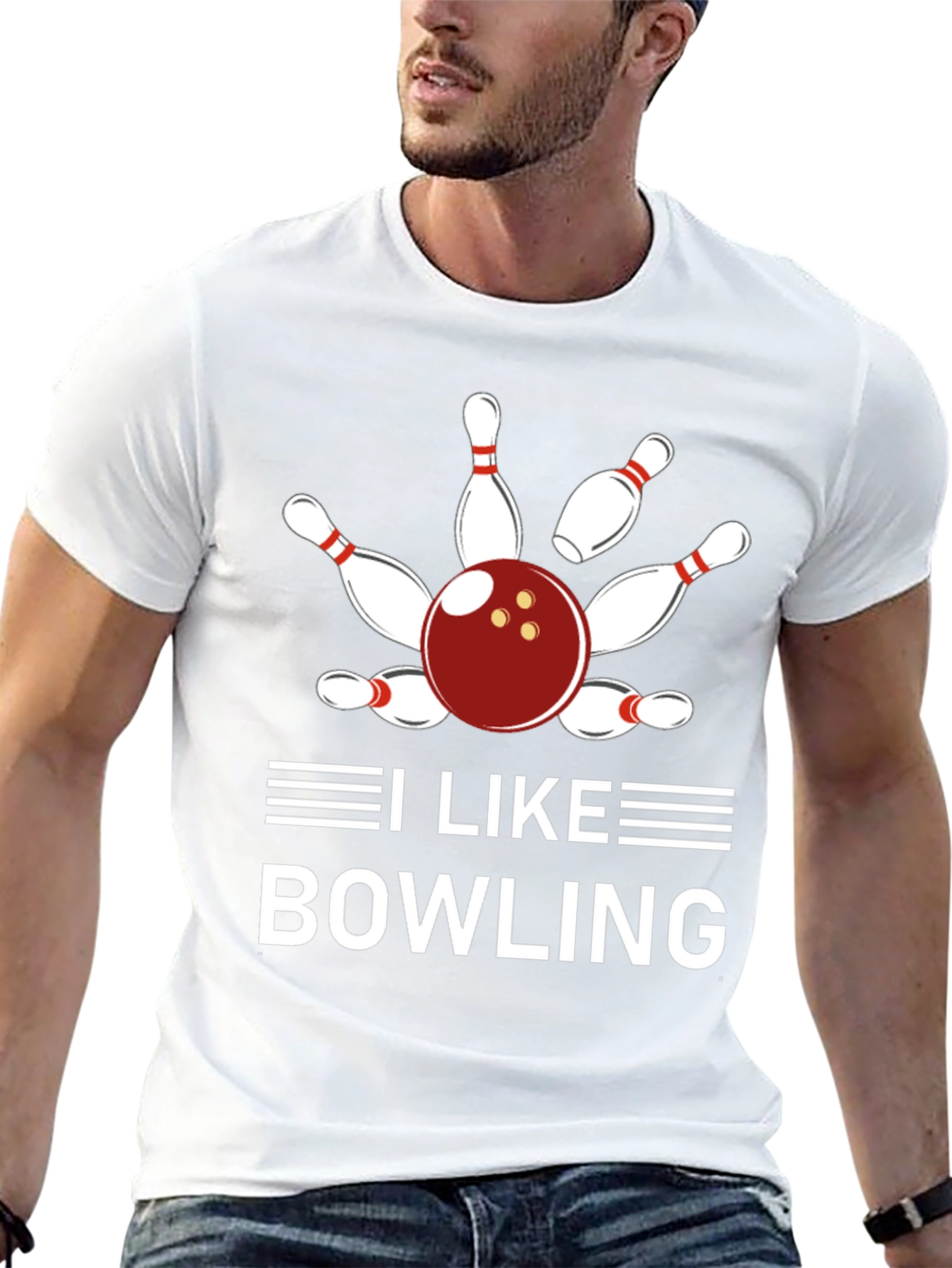 I Like Bowling T-Shirt - Unisex Black Cotton Tee