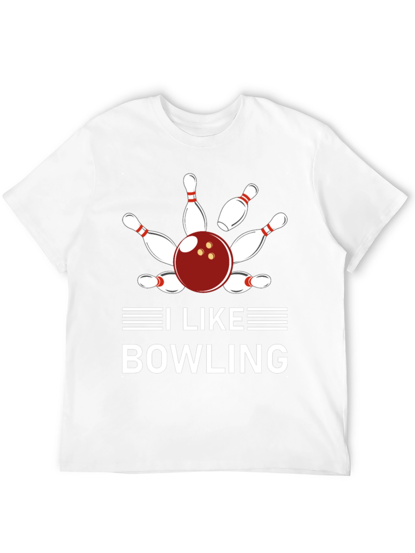 I Like Bowling T-Shirt - Unisex Black Cotton Tee