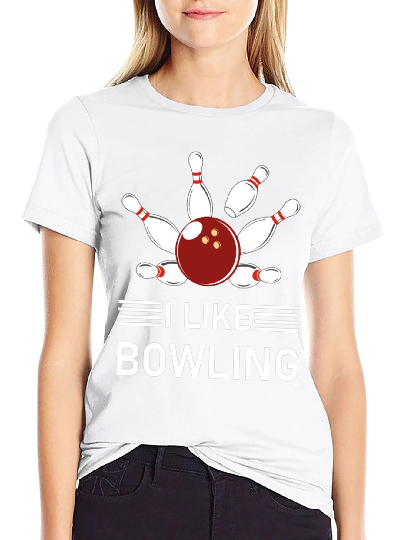 I Like Bowling T-Shirt - Unisex Black Cotton Tee