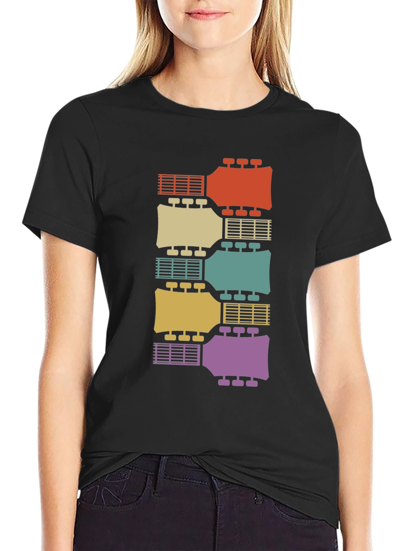 Retro Guitar Headstock T-Shirt - Musical Instrument Tee