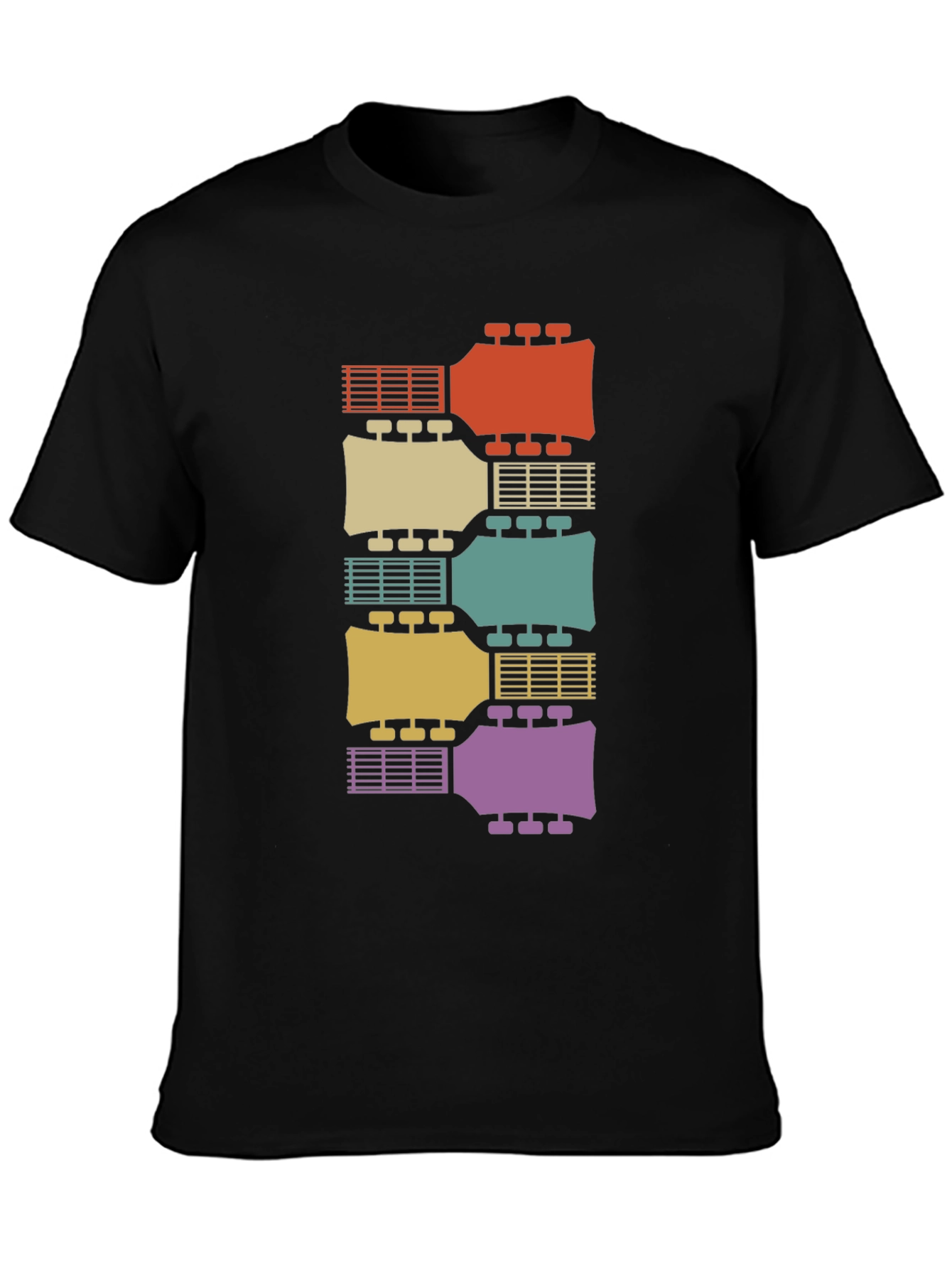 Retro Guitar Headstock T-Shirt - Musical Instrument Tee
