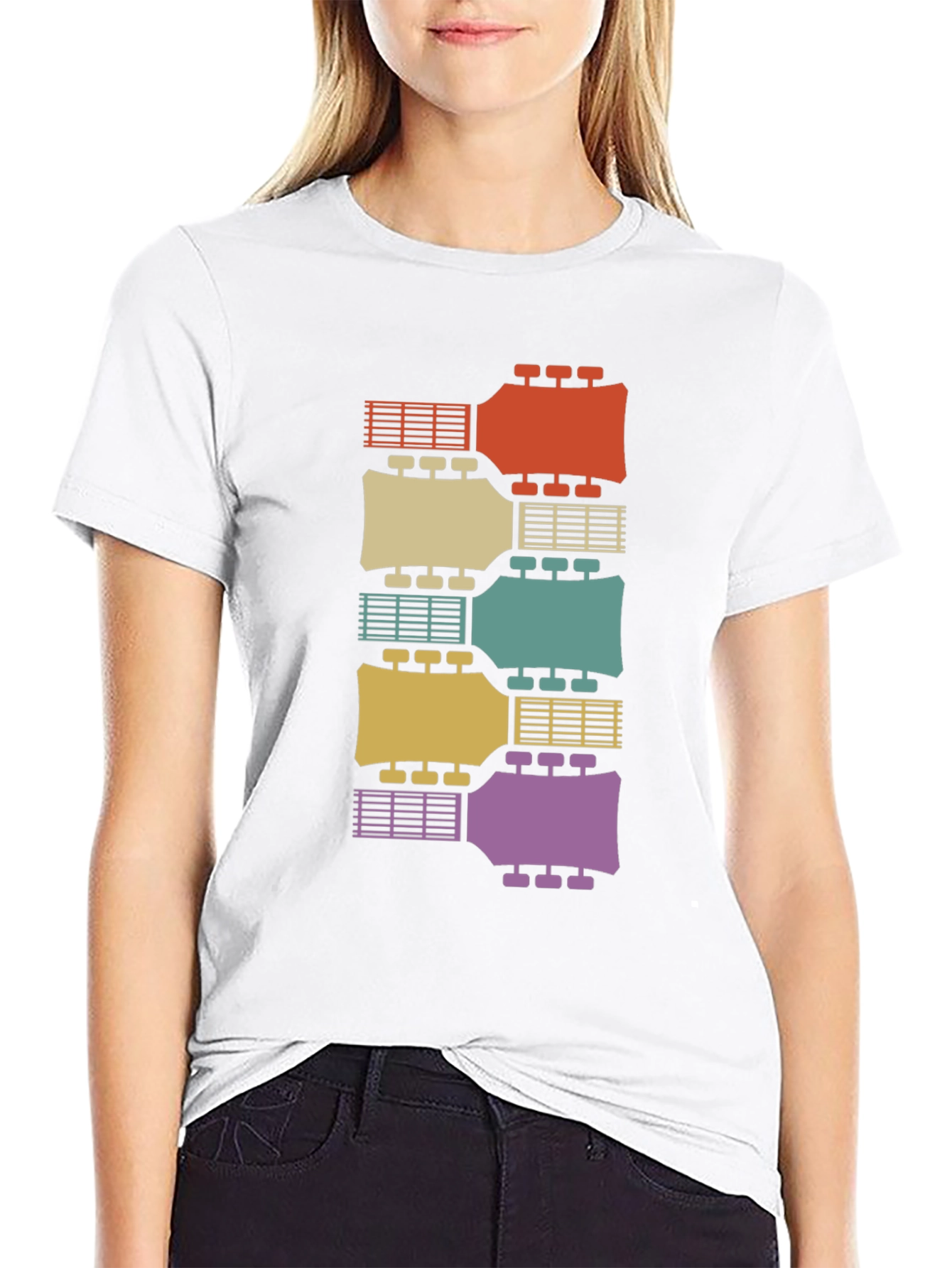 Retro Guitar Headstock T-Shirt - Musical Instrument Tee