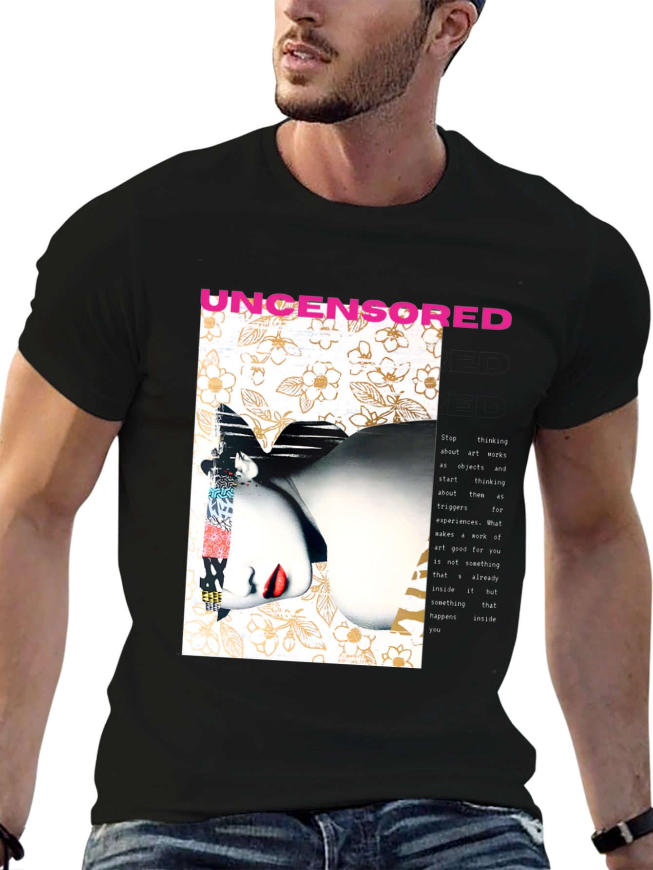 Uncensored Graphic Print Black T-Shirt