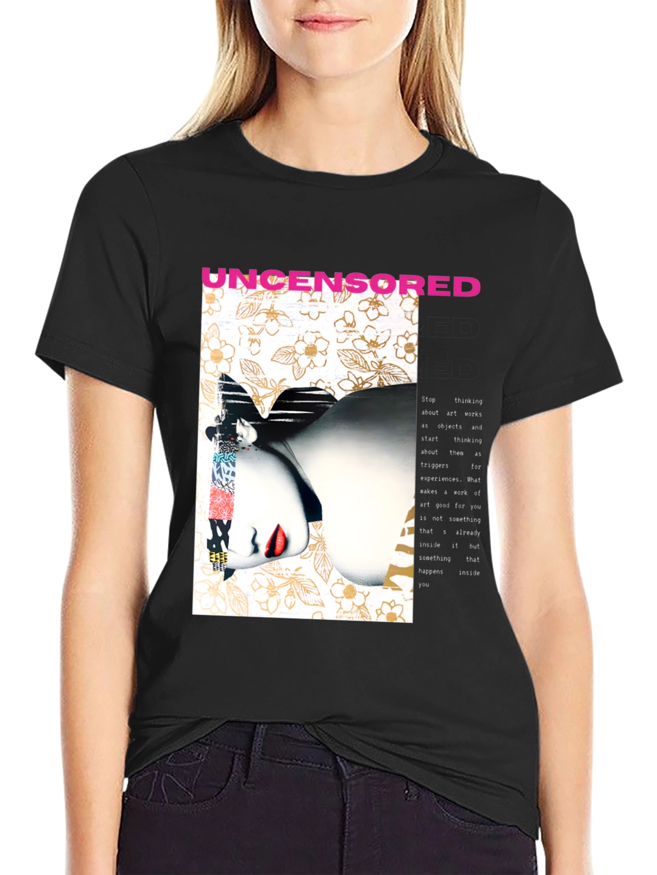 Uncensored Graphic Print Black T-Shirt