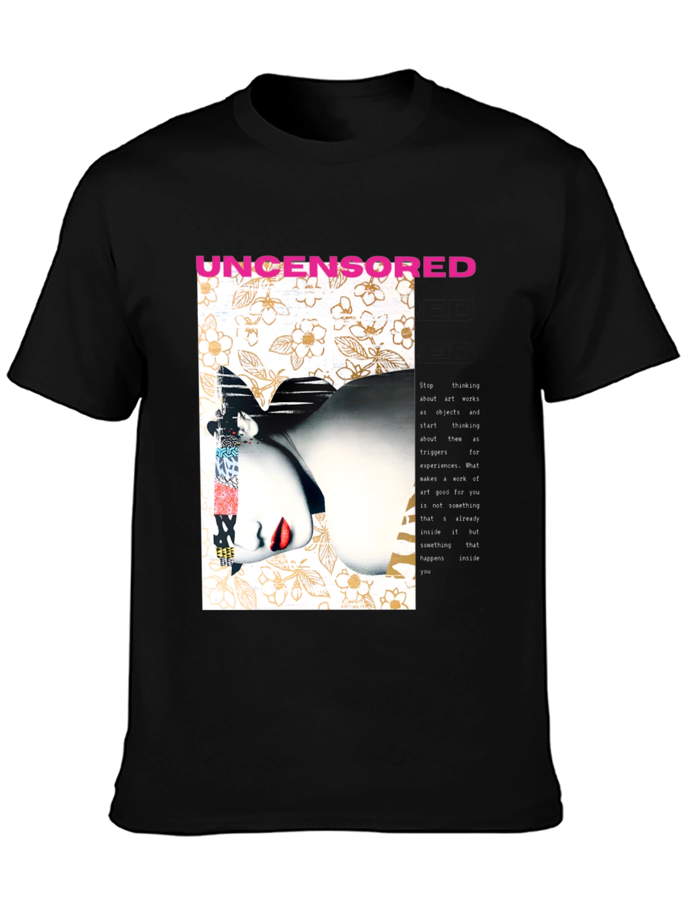 Uncensored Graphic Print Black T-Shirt