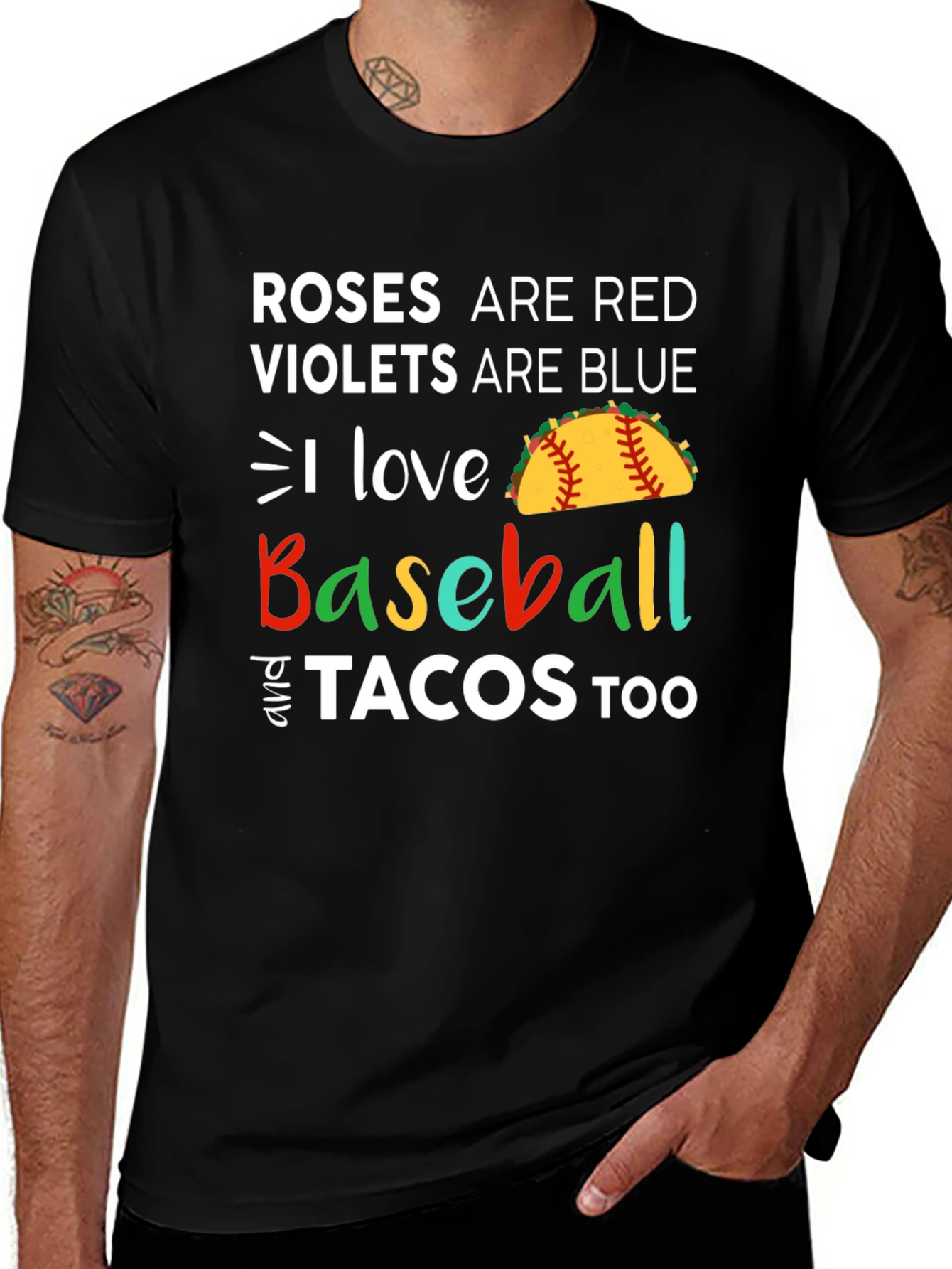 Roses are Red Baseball & Tacos T-Shirt