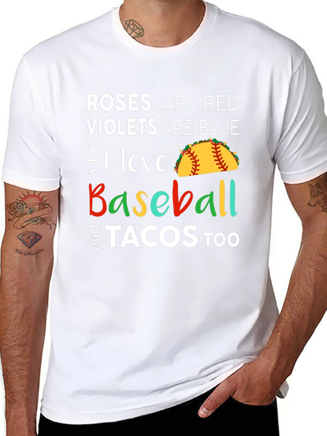 Roses are Red Baseball & Tacos T-Shirt